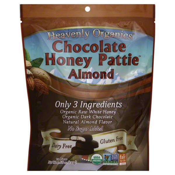 HEAVENLY ORGANICS ALMOND CHOCOLATE HONEY PATTIES ( 6X4.66 OZ )