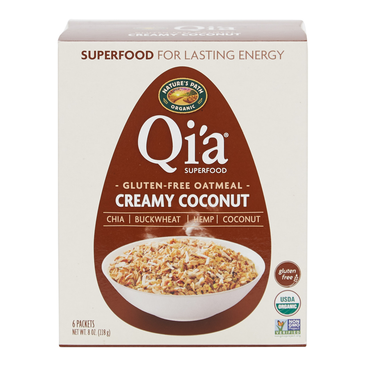 NATURE'S PATH QI'A SUPERFOODS HOT OATMEAL CREAMY COCONUT ( 6X8 OZ )