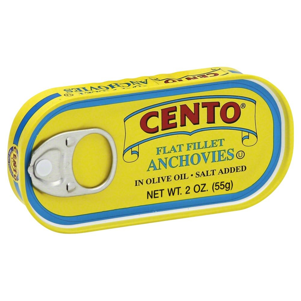 CENTO FLAT FILLETS OF ANCHOVIES IN OLIVE OIL ( 25X2 OZ )
