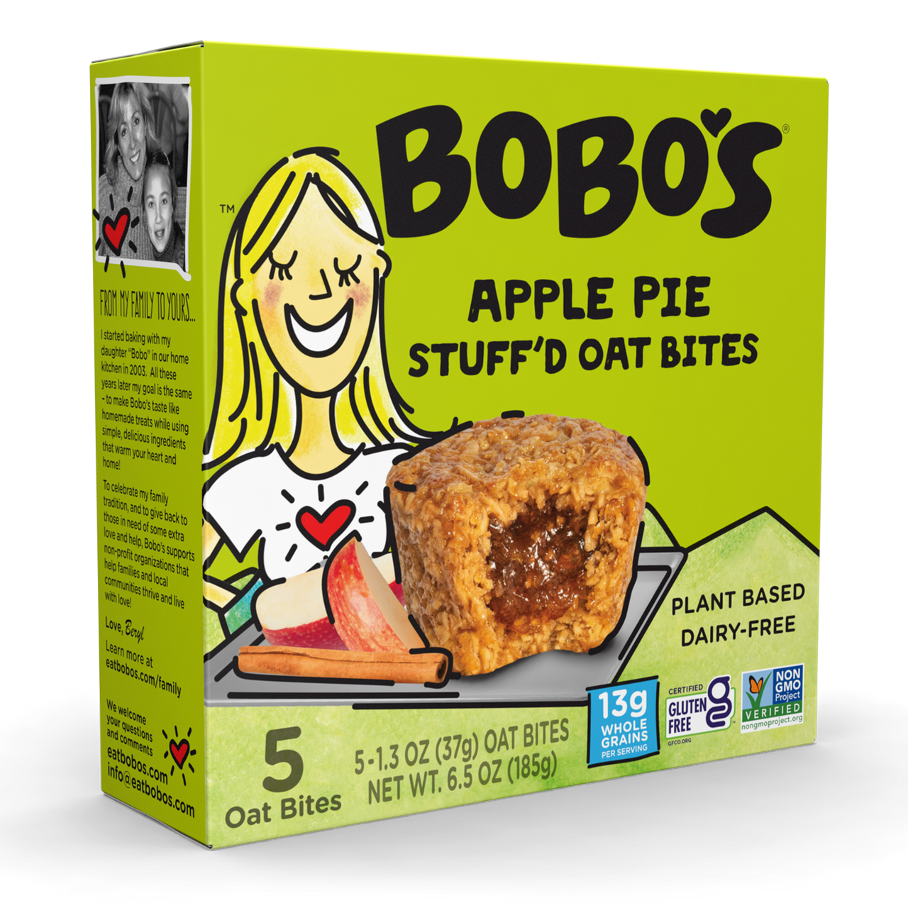 BOBO'S OAT BARS BITES, APPLE PIE, GF ( 6X5X1.3 OZ )