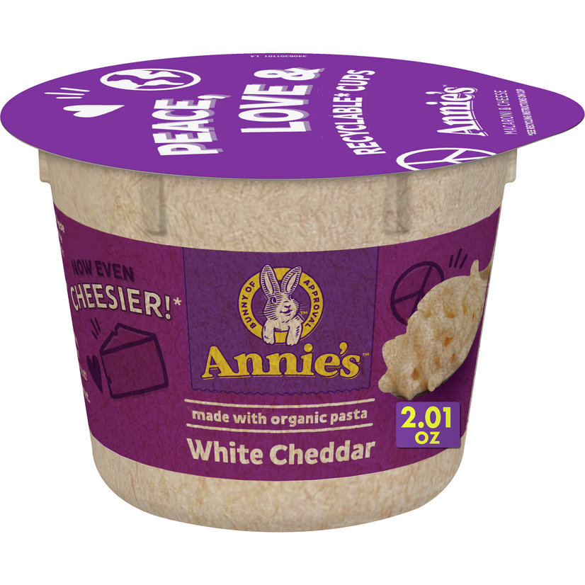 ANNIE'S HOMEGROWN SINGLE CUP WHITE CHEDDAR ( 12X2.01OZ )