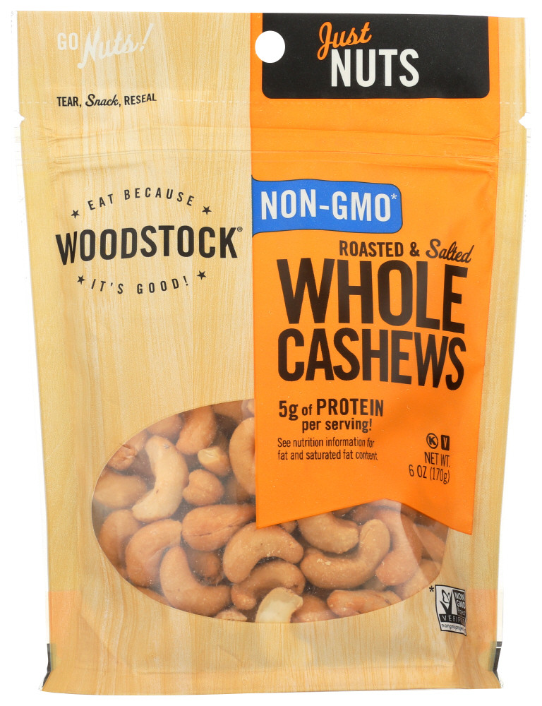 WOODSTOCK R/S LRG WHOLE CASHEWS ( 8X6OZ )