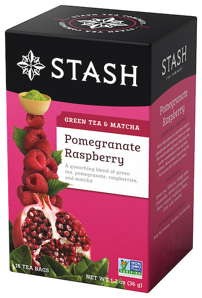 STASH TEA POMEGRANTE RASPBERRY WITH MATCHA TEA ( 6X18 BAG )