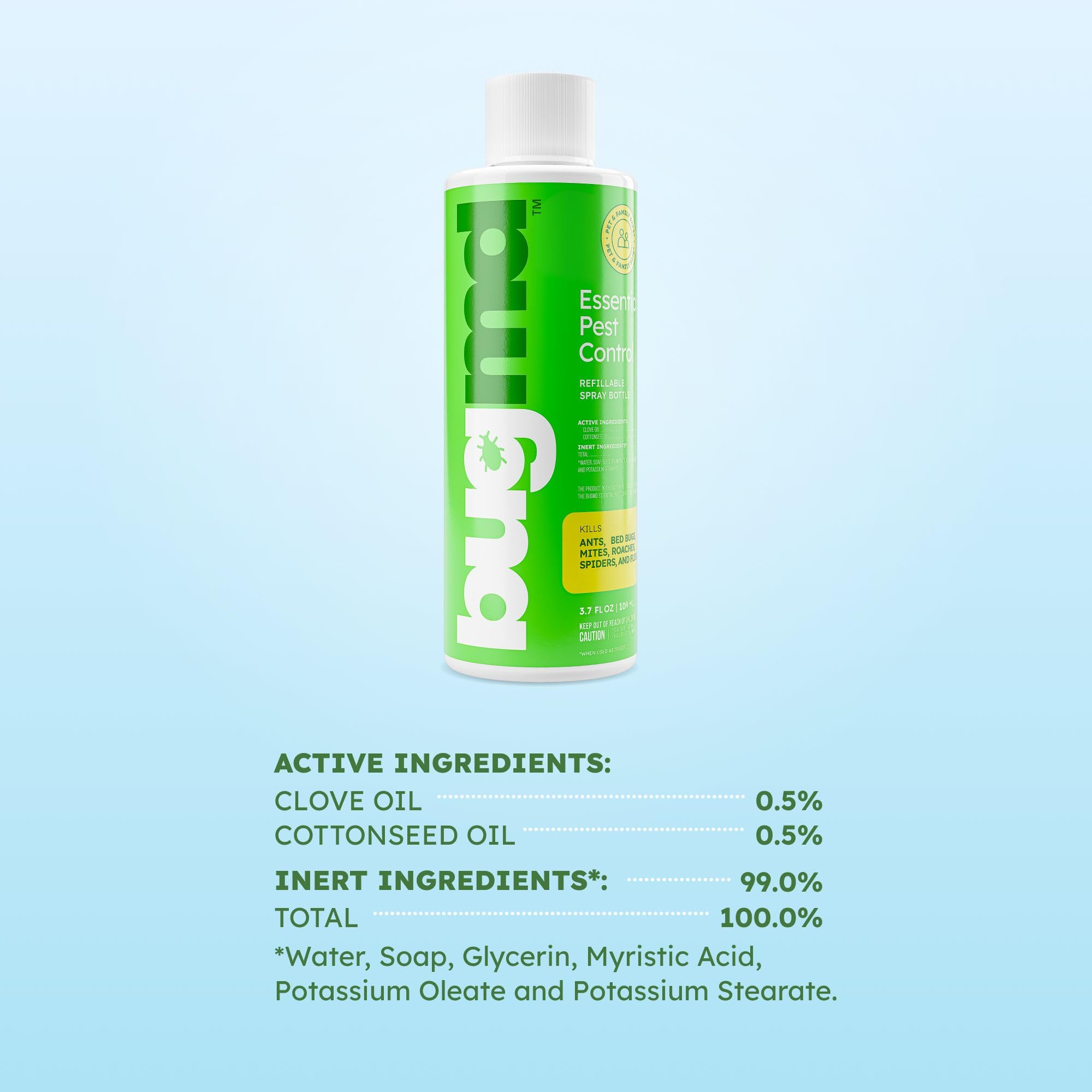 BugMD Ant Killer & Bug Spray Concentrate - Indoor Cockroach and Roach Killer, Spider Spray for Home, Fly and Insect Defense, Essential Oils, Plant-Powered, Eco-Friendly Pest Control - 3.7 Oz