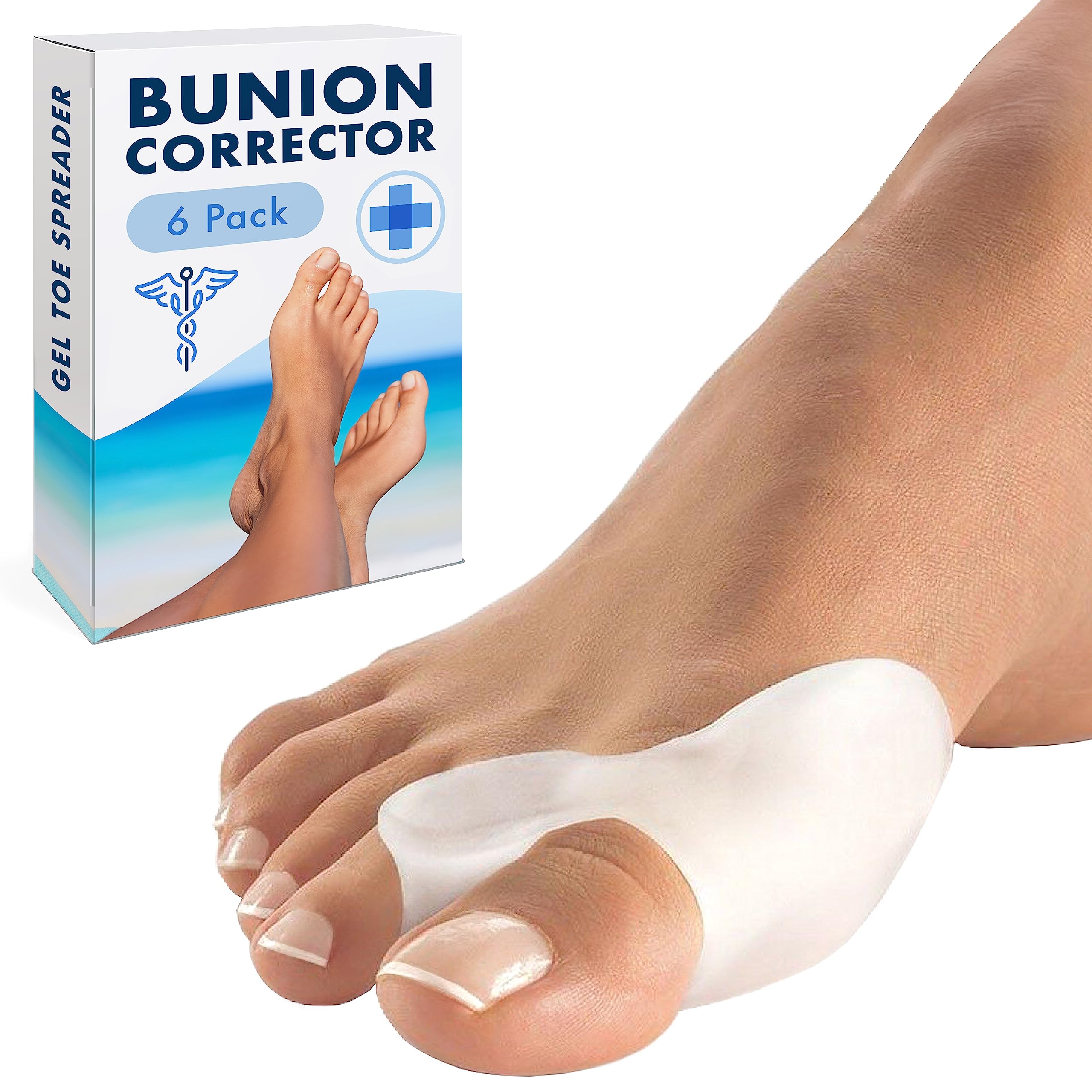 All Things Accessory 3 Pairs Gel Bunion Corrector Toe Protectors Straightener Separators Big Toe Spreader (6 pcs)