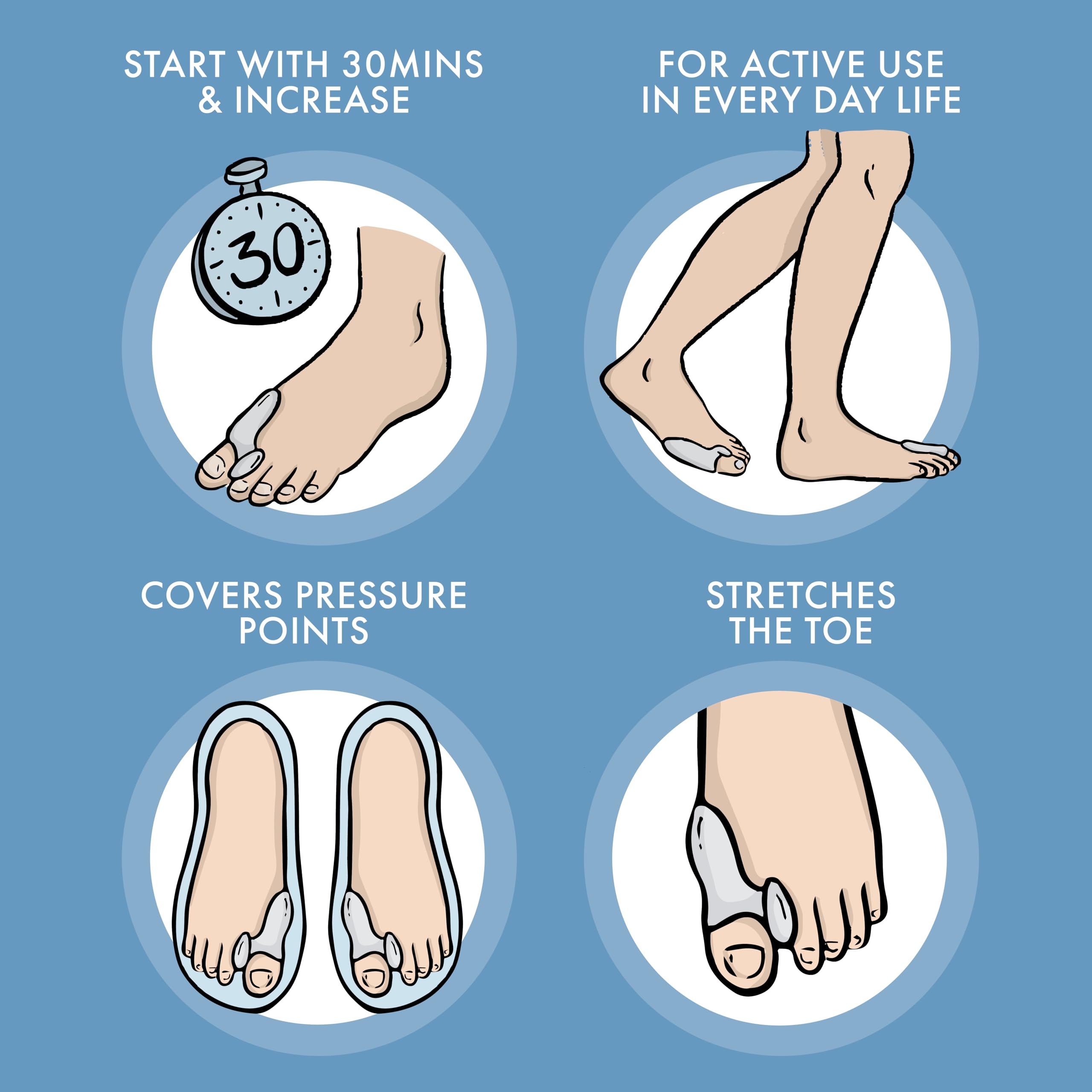 All Things Accessory 3 Pairs Gel Bunion Corrector Toe Protectors Straightener Separators Big Toe Spreader (6 pcs)