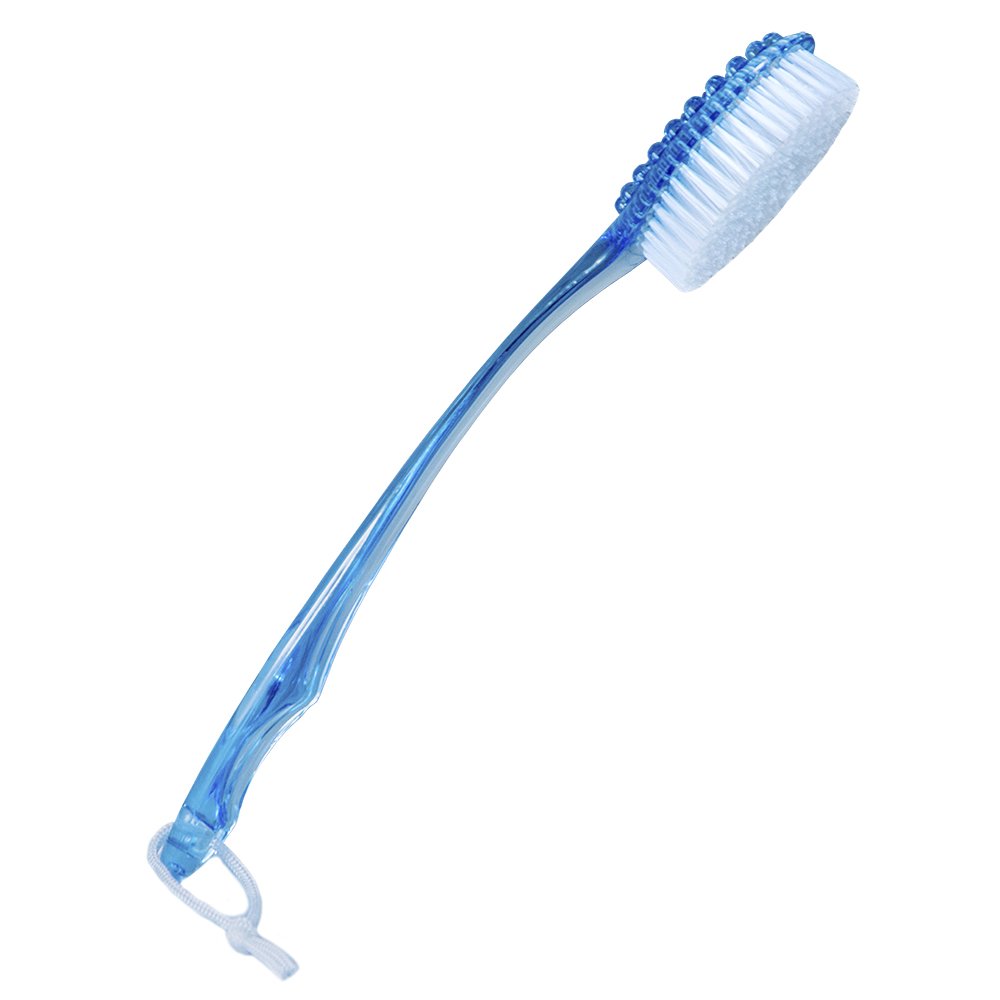 Bath Brush 14" Long Shower Body Back Scrubber Massager (Blue)