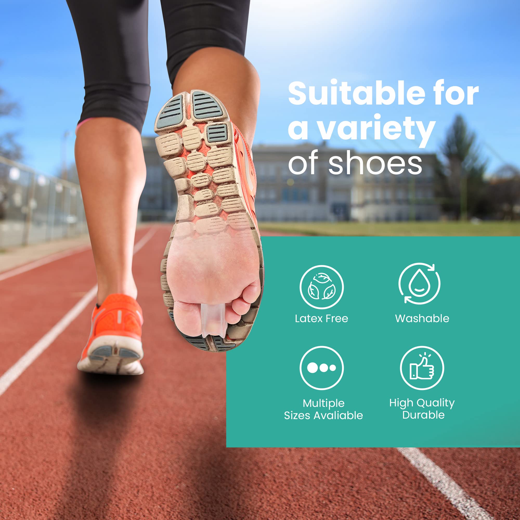 Welnove Hammertoe Corrector - Toe Straightener to Curled Toes, Broken toe, Bunion Corrector for Women and Men, 3 Different Size (Clear)