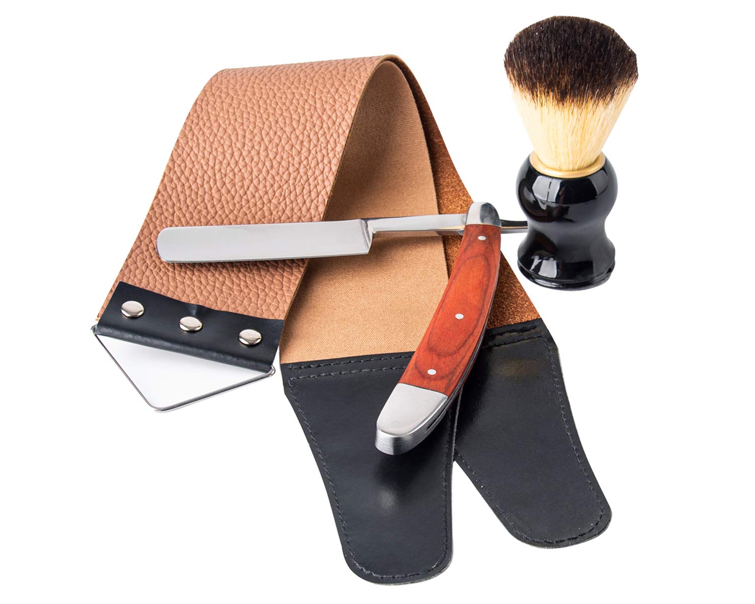 Professional Straight Razor Kit With Strop, Shaving Brush, Leather Strop - Barber Edge Razor Navaja de Barbero