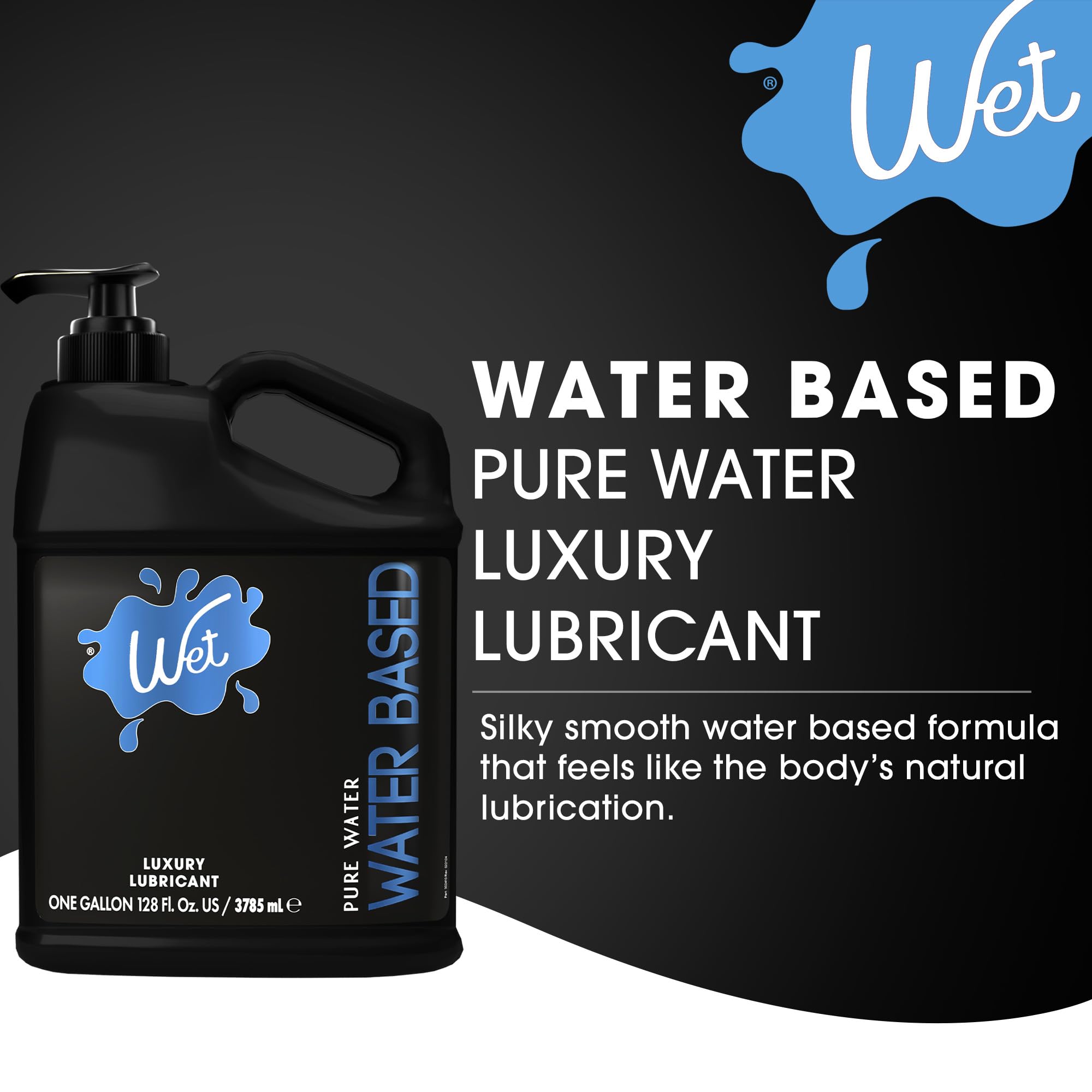 Wet Silver Water-Based Lubricant | Long-Lasting, Original Premium Formula | Vegan, pH-Balanced, Hypoallergenic, Paraben-Free, Non-staining | Lube for Men, Women & Couples, 128 fl oz