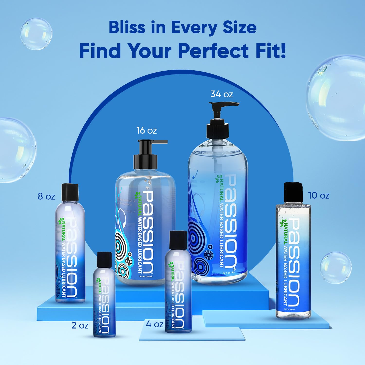 Passion Lube Natural Water-Based Personal Lubricant Twin Pack, Premium, Non-Sticky, Easy-to-Clean Formula for Smooth, Comfortable Use - 34 Fl Oz (Pack of Two)