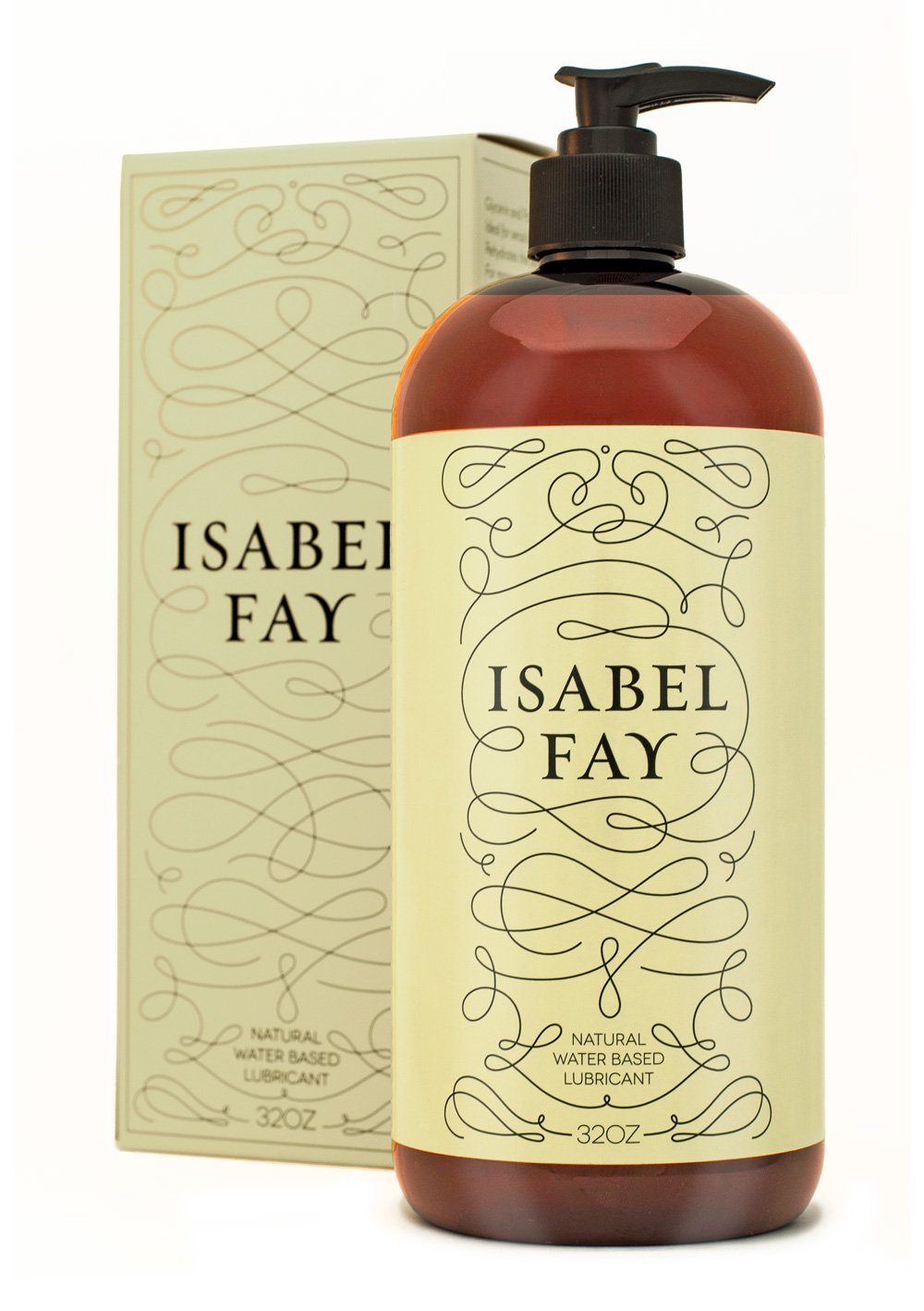 Isabel Fay Natural Water Based Personal Lubricant for Sensitive Skin, NO Parabens, NO Glycerin, 32 oz