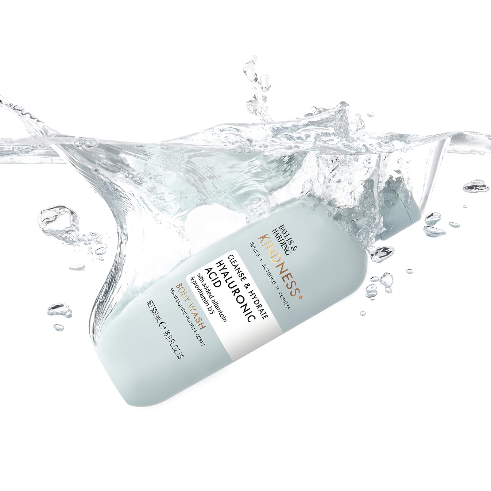 Baylis & Harding Kindness + Hyaluronic Acid, Pear & Orange Blossom Fragrance, 16.9 fl. oz Cleanse & Hydrate Body Wash (Pack of 3) - Biodegradable Formula - Vegan Friendly