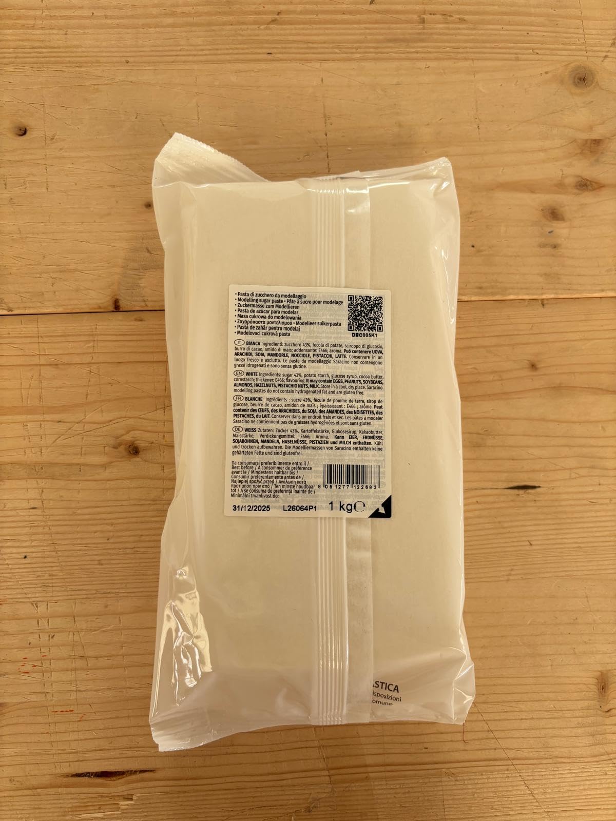 Saracino Sugar Paste Model White Modelling Paste 250 G Gluten Free Made in Italy