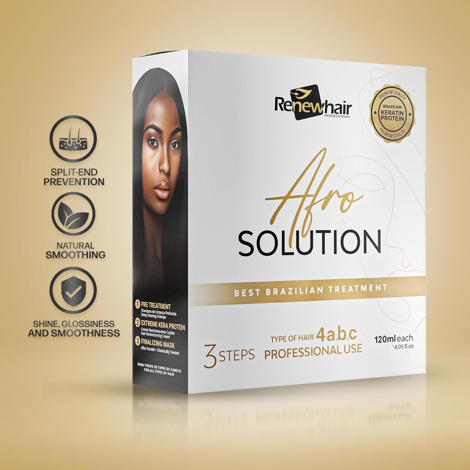 Brazilian Afro Smoothing System – Texture Release 3x120ml Set | Hair Straightening & Curl Release Treatment | Smooths, Softens, Strengthens | Vegan & Formaldehyde-Free