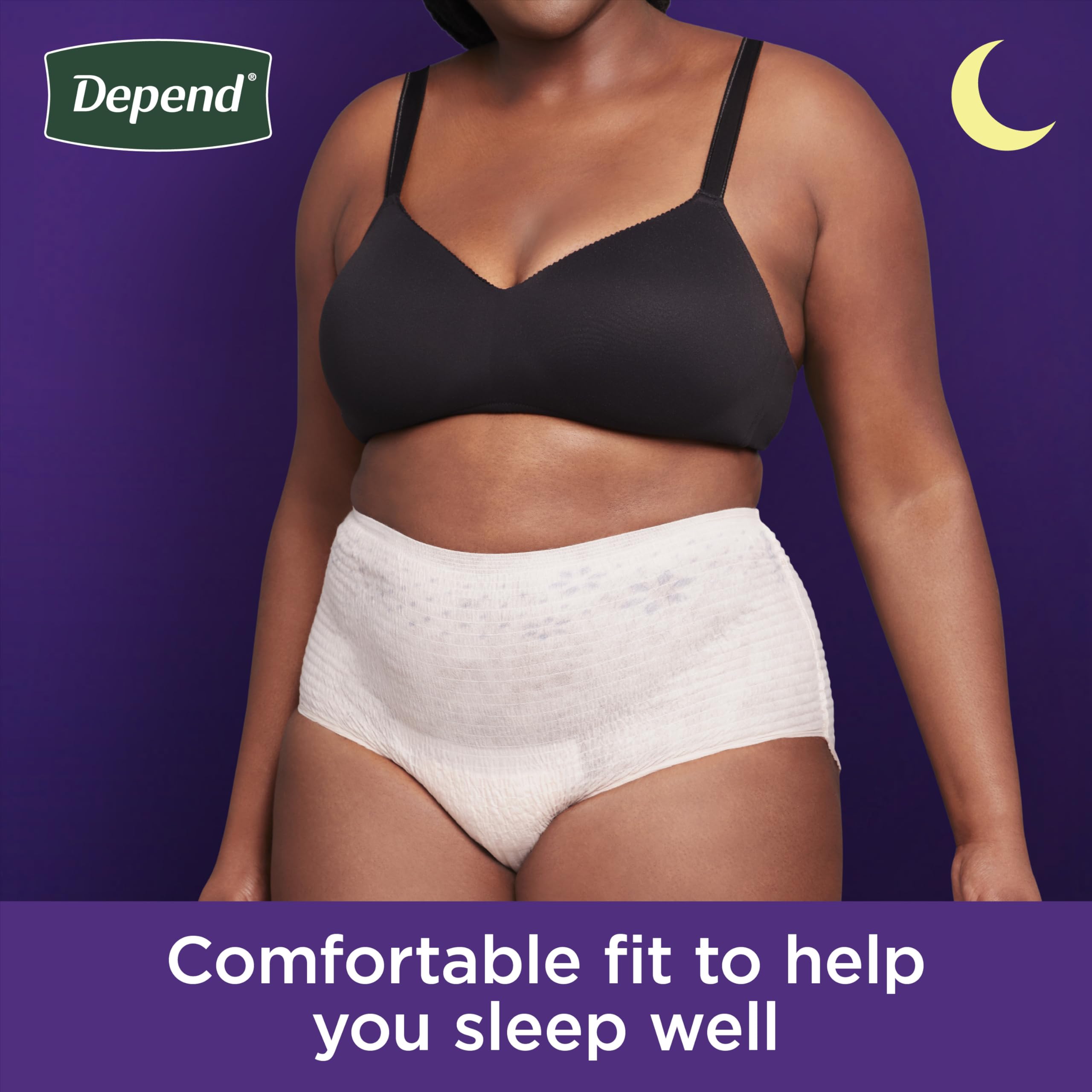 Depend Night Defense Adult Diapers, Incontinence & Postpartum Bladder Leak Underwear for Women, Disposable, Overnight, Medium, Blush, 60 Count (4 Packs of 15), Packaging May Vary