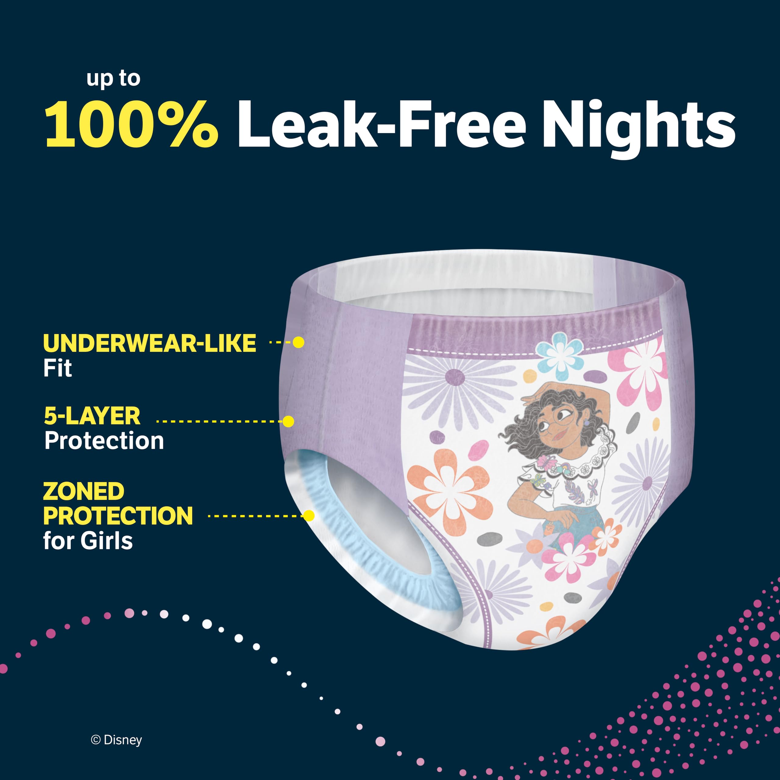 Goodnites Girls' Nighttime Bedwetting Underwear, Size S/M (43-68 lbs), 44 Ct (2 Packs of 22), Packaging May Vary