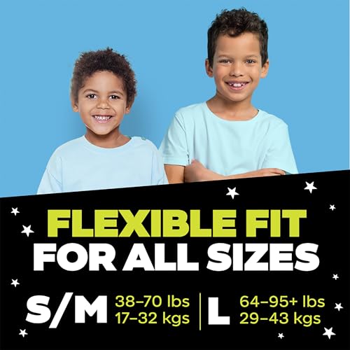 Ninjamas Boys Bedwetting Nighttime Underwear Boys - Size S/M (38-70 lbs), 14 Count, Overnight Protection, Ultra Absorbent, Hypoallergenic