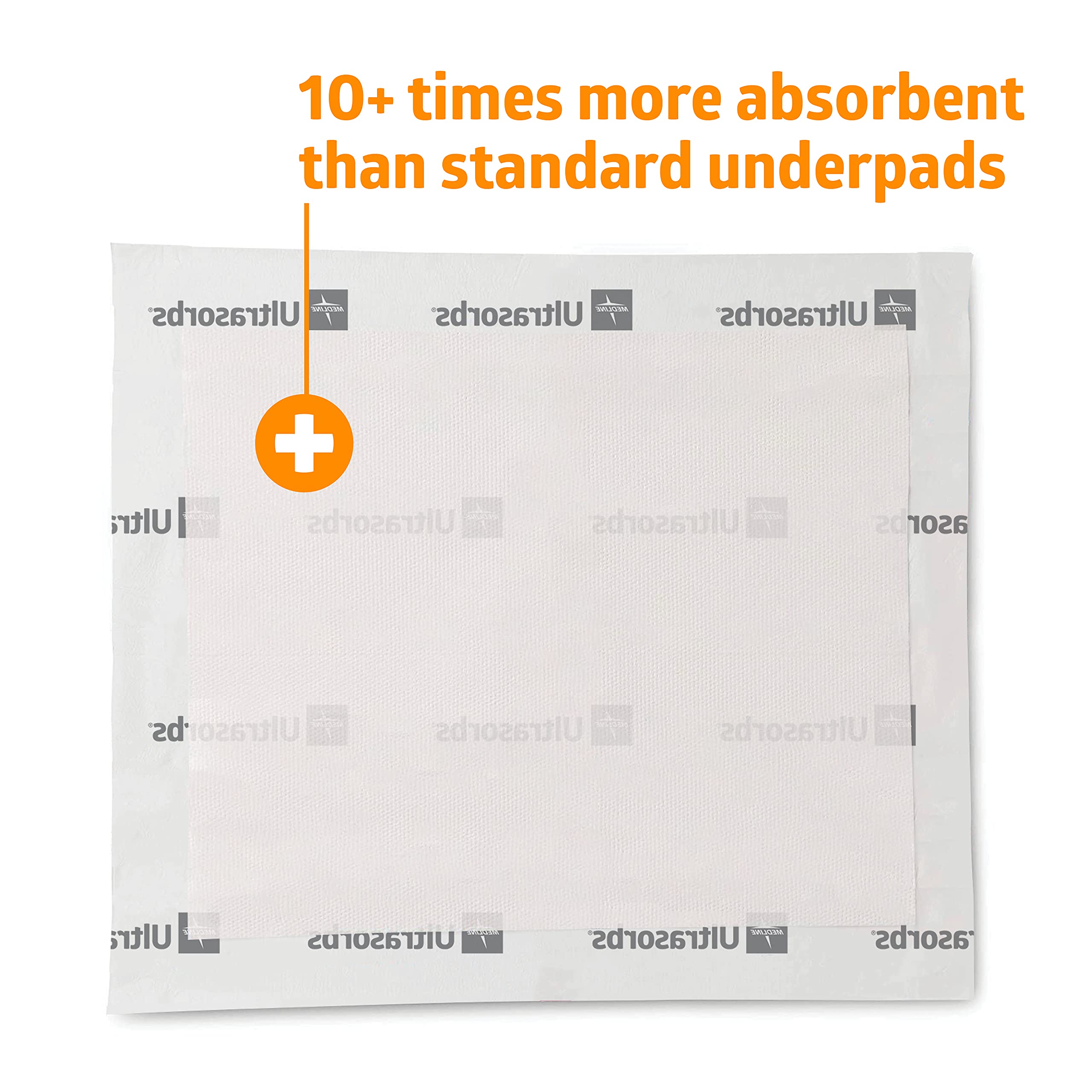 Medline Ultrasorbs Drypads, 30" x 36", 25 Count, Super Absorbent Disposable Bed Pads, Large Incontinence Bed Pads, Chucks Protective Underpads, 10 Times More Absorbent, For Adults, Elderly