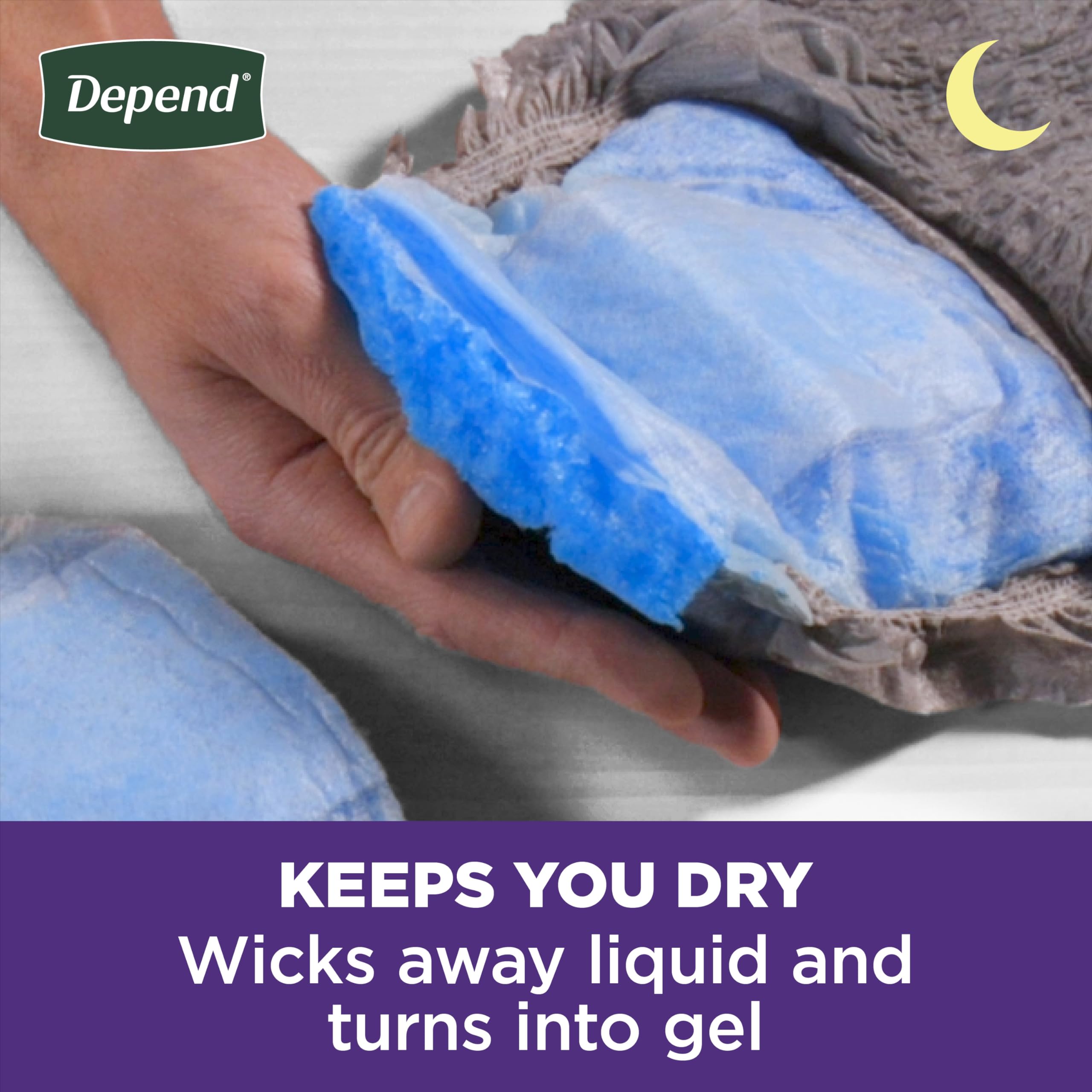 Depend Night Defense Adult Diapers, Incontinence Underwear for Men, Disposable, Overnight, Small/Medium, Grey, 64 Count (4 Packs of 16), Packaging May Vary