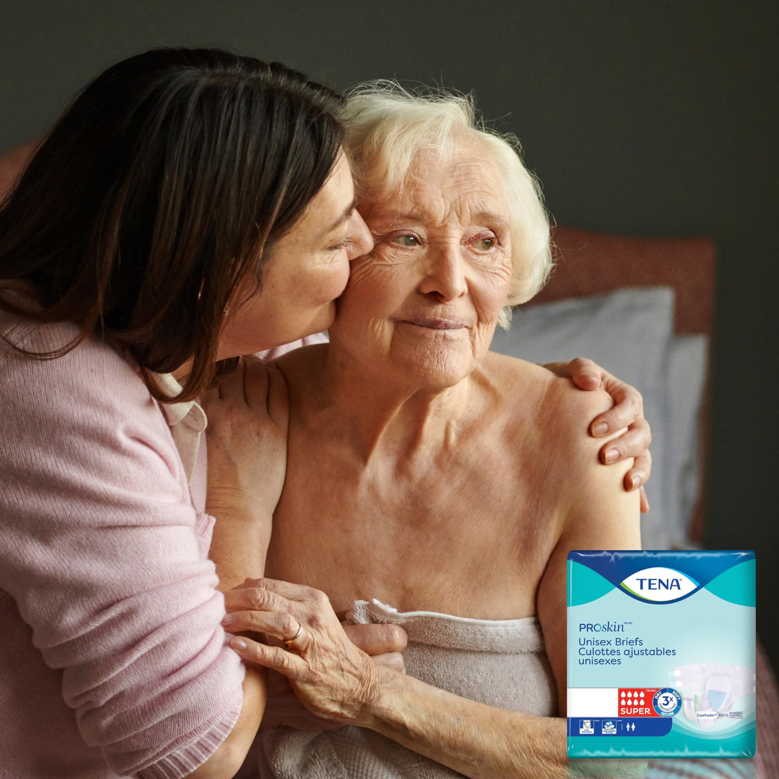 Tena Incontinence Adult Diapers, Maximum Absorbency, Disposable Briefs, ProSkin - Large - 56 ct