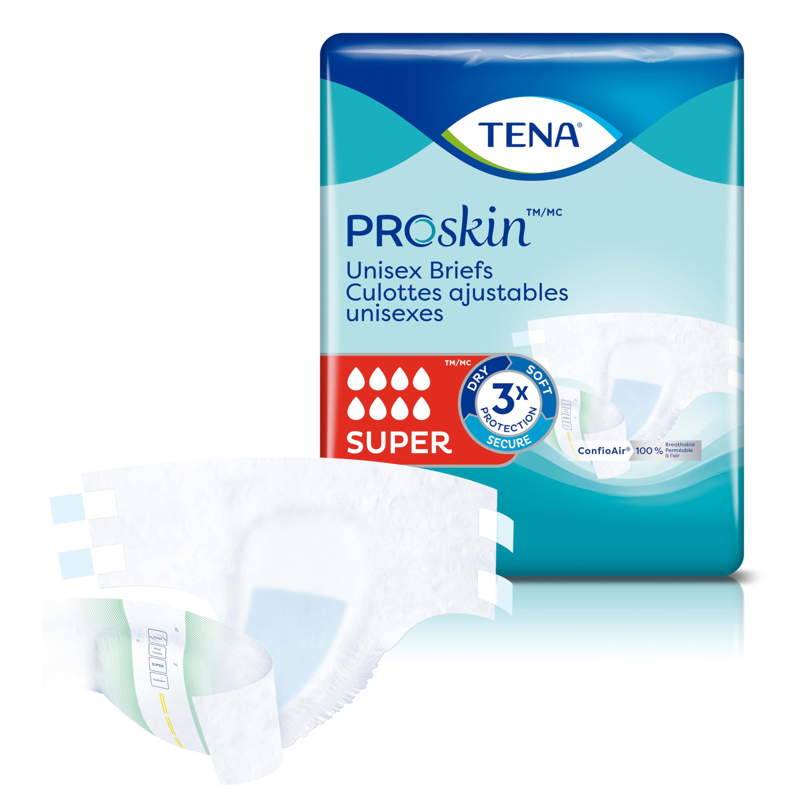 Tena Incontinence Adult Diapers, Maximum Absorbency, Disposable Briefs, ProSkin - Large - 56 ct