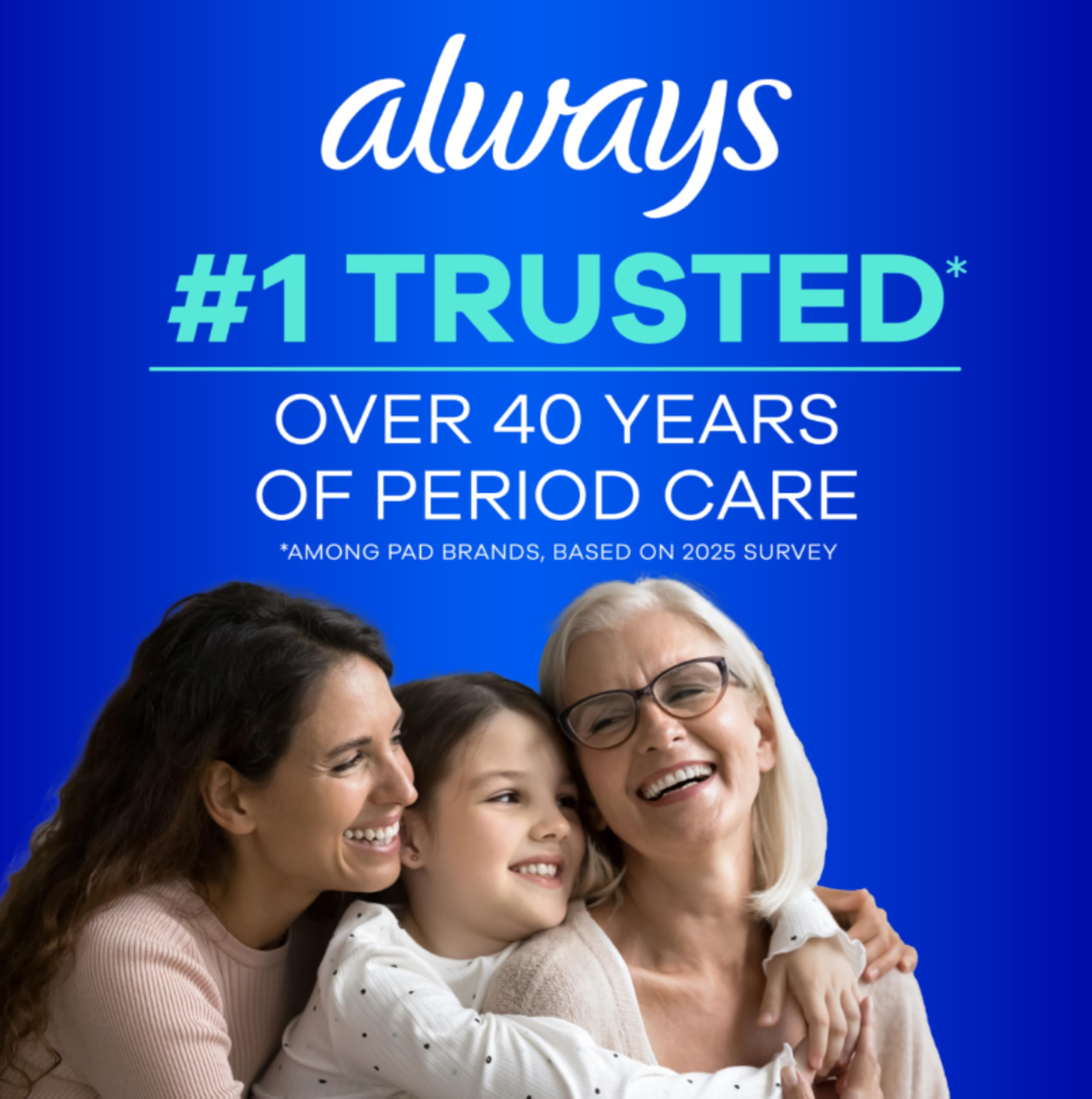 Always Ultra Thin Feminine Pads without Wings for Women, Size 2, Long Super Absorbency, Unscented, 40 Count x 3 Pack (120 Count total) (Packaging May Vary)