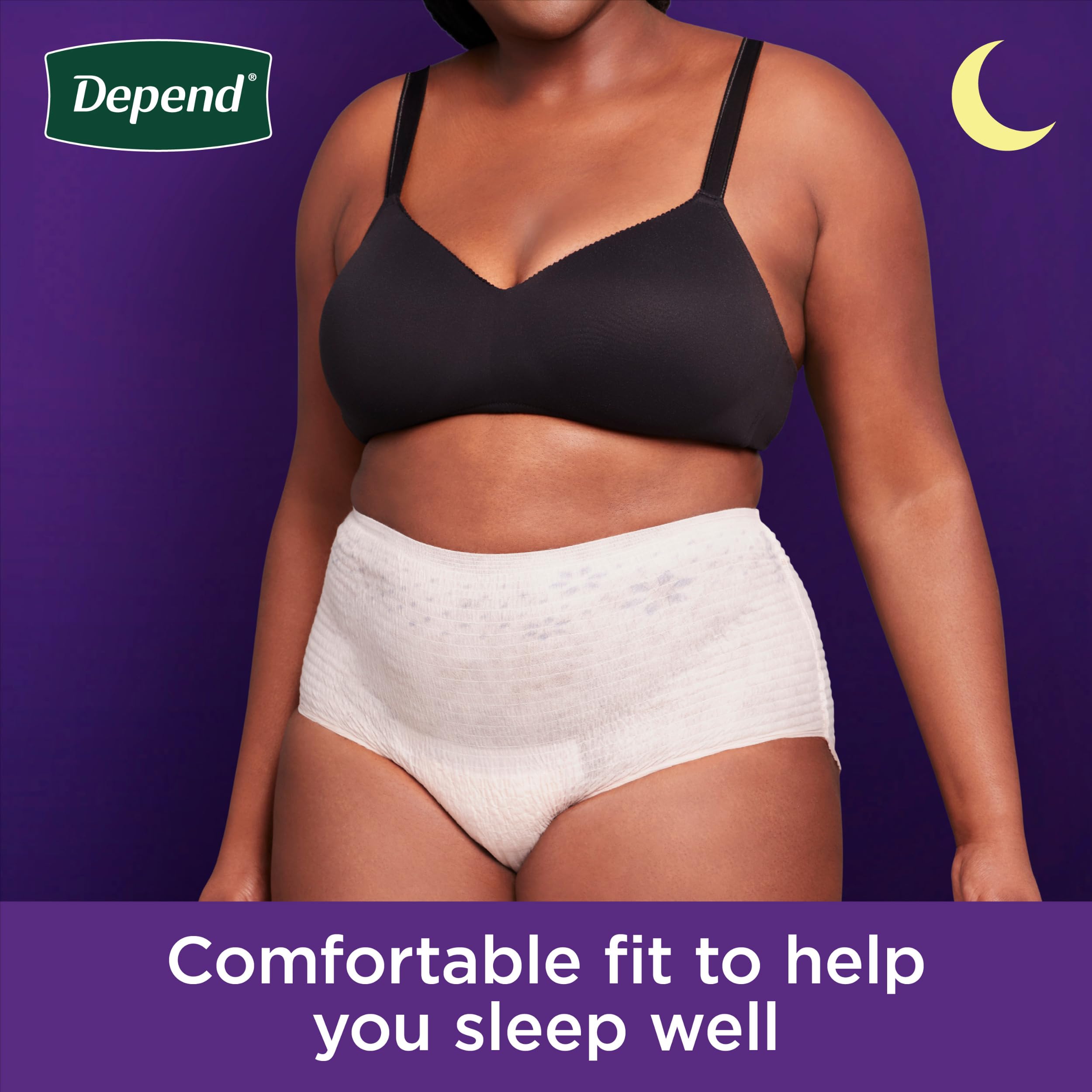 Depend Night Defense Adult Diapers, Incontinence & Postpartum Bladder Leak Underwear for Women, Disposable, Overnight, Extra-Large, Blush, 20 Count, Packaging May Vary