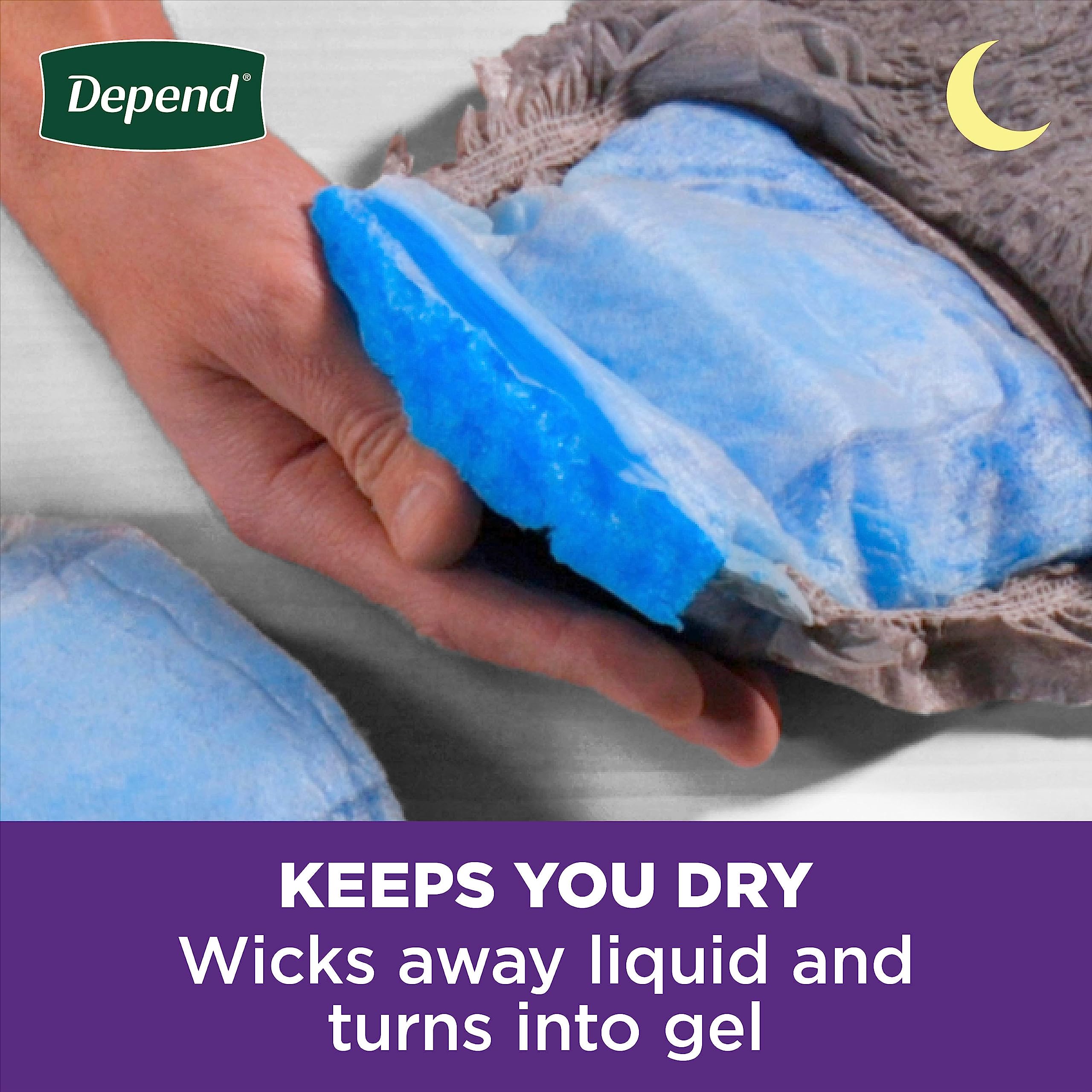 Depend Night Defense Adult Diapers, Incontinence Underwear for Men, Disposable, Overnight, Small/Medium, Grey, 26 Count, Packaging May Vary