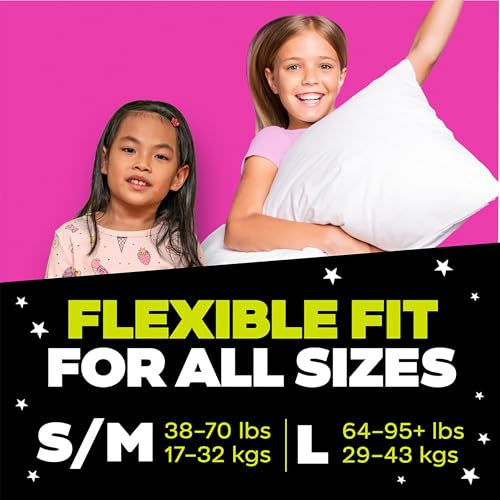 Ninjamas Girls Bedwetting Nighttime Underwear, Size S/M (38-70 lbs), 88 Count, Overnight Protection, Ultra Absorbent, Hypoallergenic