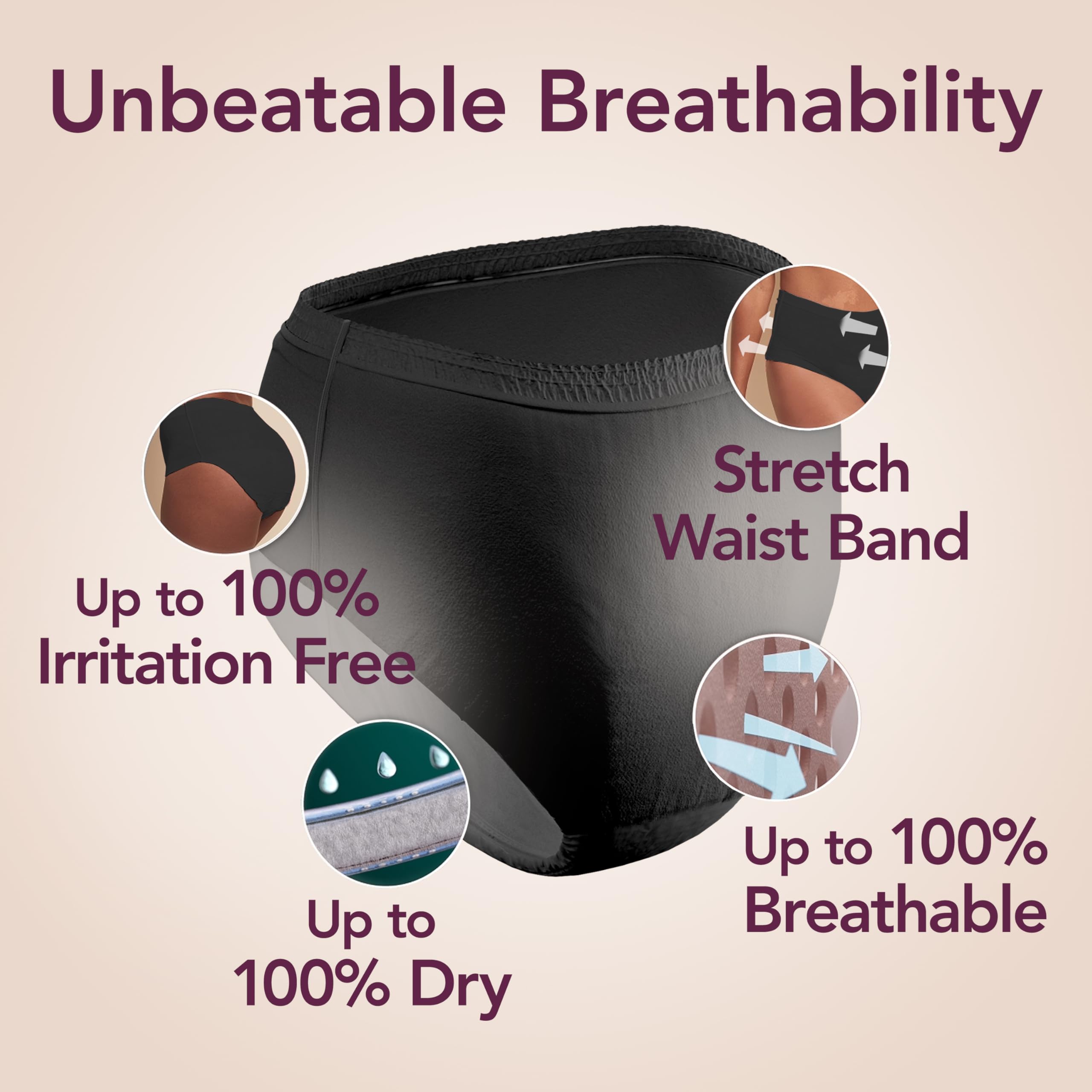 Depend Silhouette Adult Diapers, Incontinence & Postpartum Bladder Leak Underwear for Women, Maximum Absorbency, Medium, Black, 56 Count (2 Packs of 28), Packaging May Vary