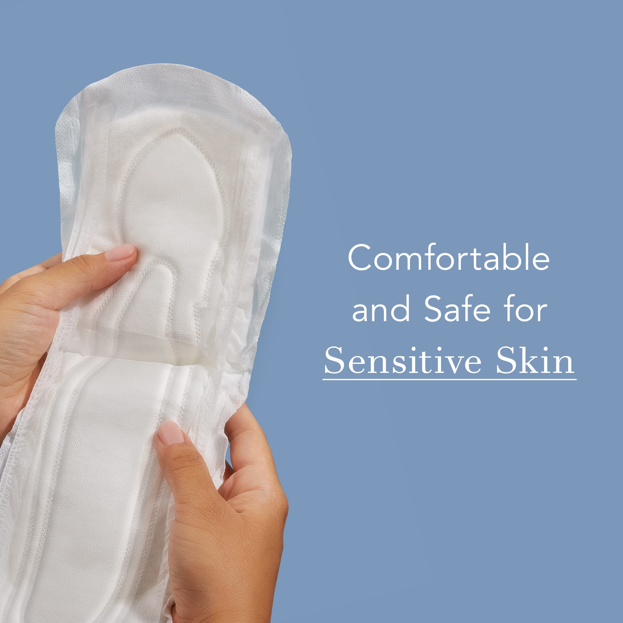 Rael Incontinence Pads for Women, Organic Cotton Cover, Postpartum Essential, Heavy Absorbency, Bladder Control, 4-Layer Core with Leak Guard Technology, Long Length (Moderate, 60 Count)