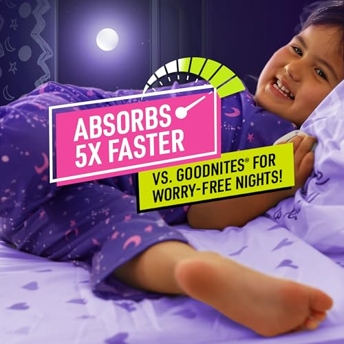 Ninjamas Girls Bedwetting Nighttime Underwear, Pampers Pull Ups Size L (64-95+ lbs), 68 Count, Overnight Underwear Kids, Ultra Absorbent, Hypoallergenic