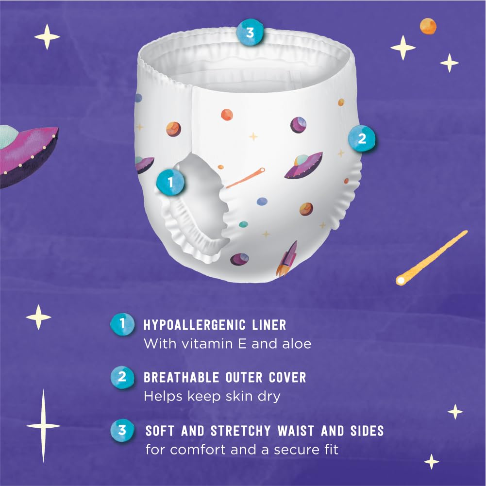 Amazon Brand - Mama Bear Girl's Nighttime Underwear for Bedwetting, Overnight Protection, Hypoallergenic, Size L/XL (60-125 lbs), 38 Count, White