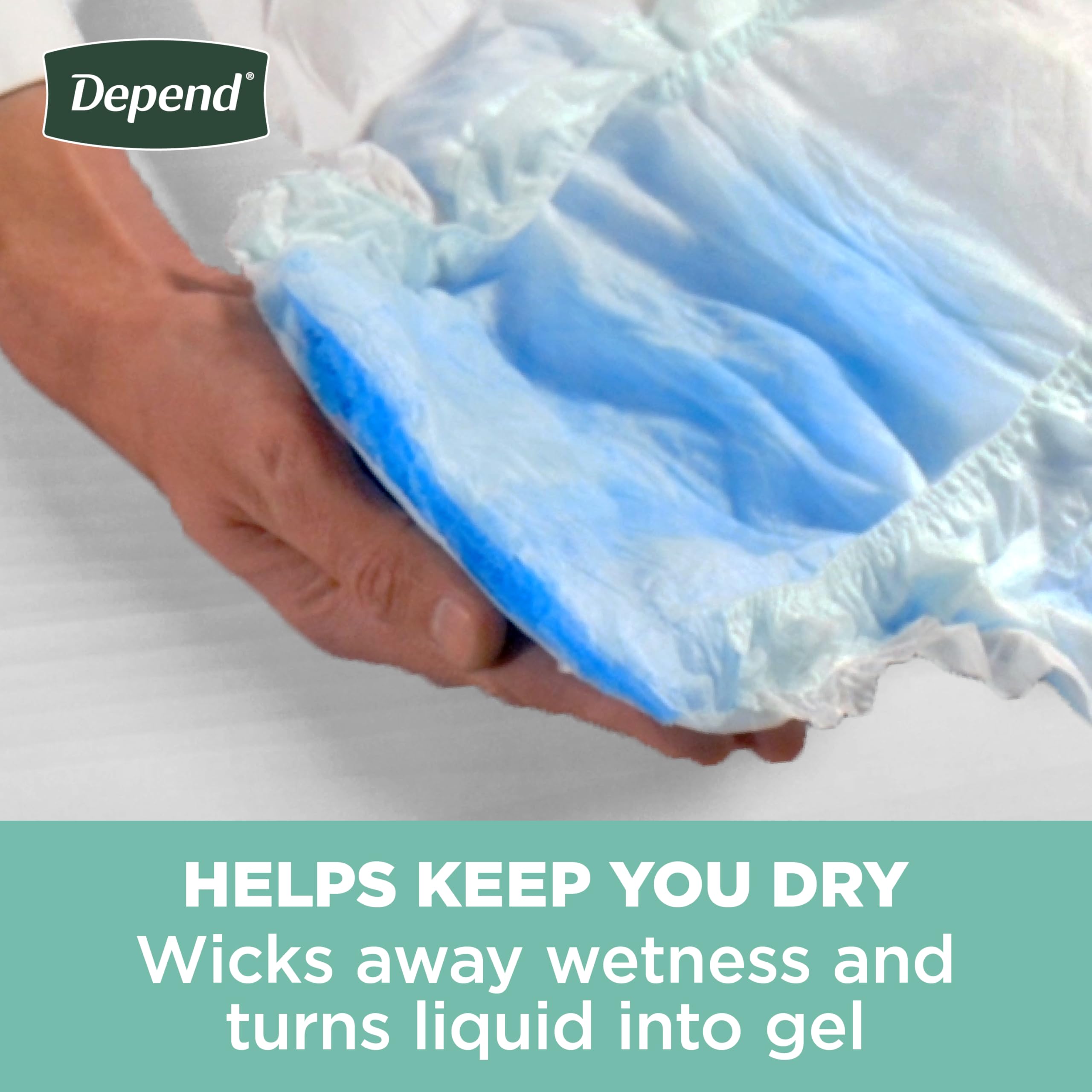 Depend Adult Diapers with Tabs, Incontinence Protection with Tabs, Unisex, Large (35–49" Waist, over 170 lbs), Maximum Absorbency, 48 Count (3 Packs of 16)