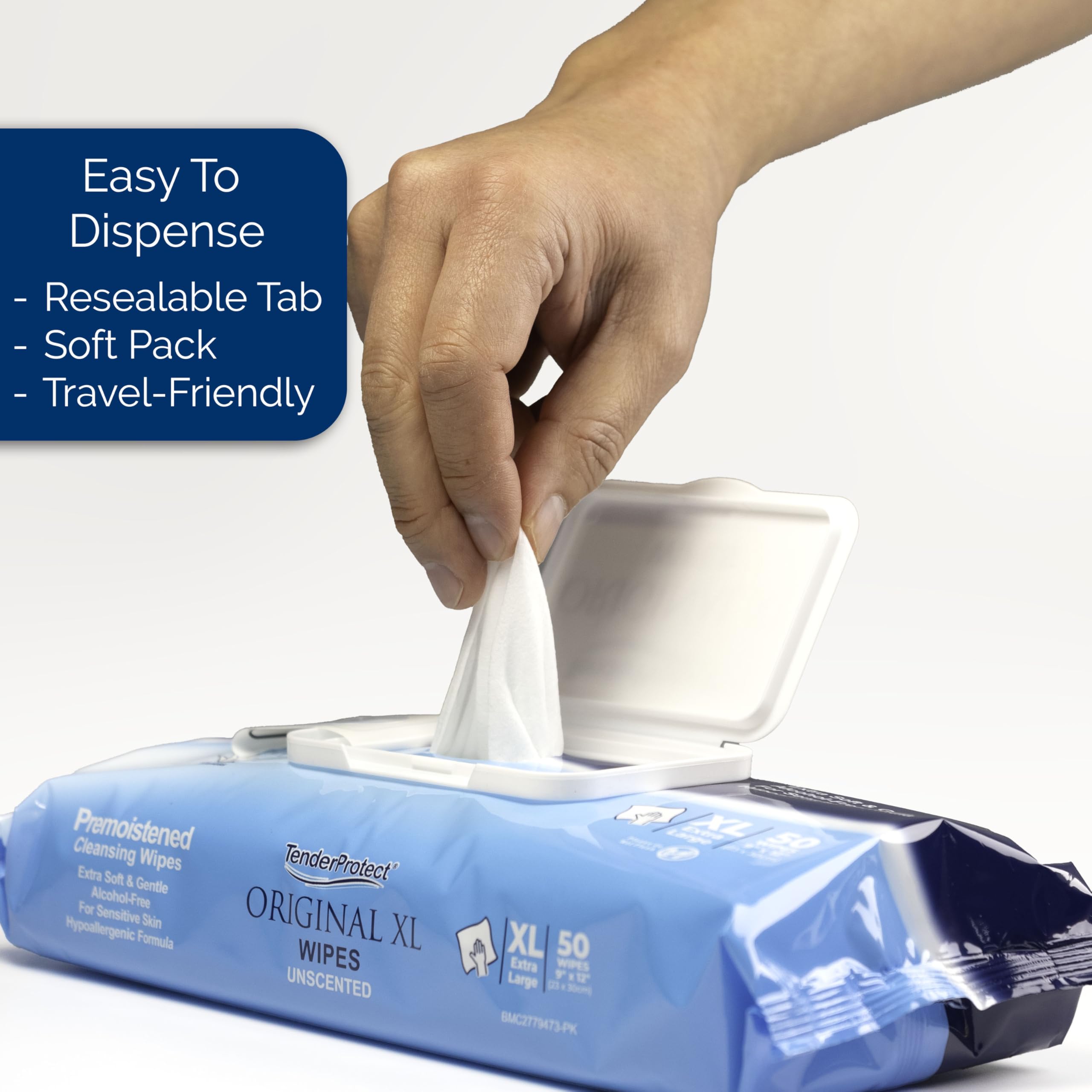 TenderProtect® Original XL Premium Adult Wipes (600 Ct), Extra-Large 9"x12" Wet Wipes with Aloe, Wash Cloths for Babies & Elderly, Incontinence, Hands & Body Cleaning