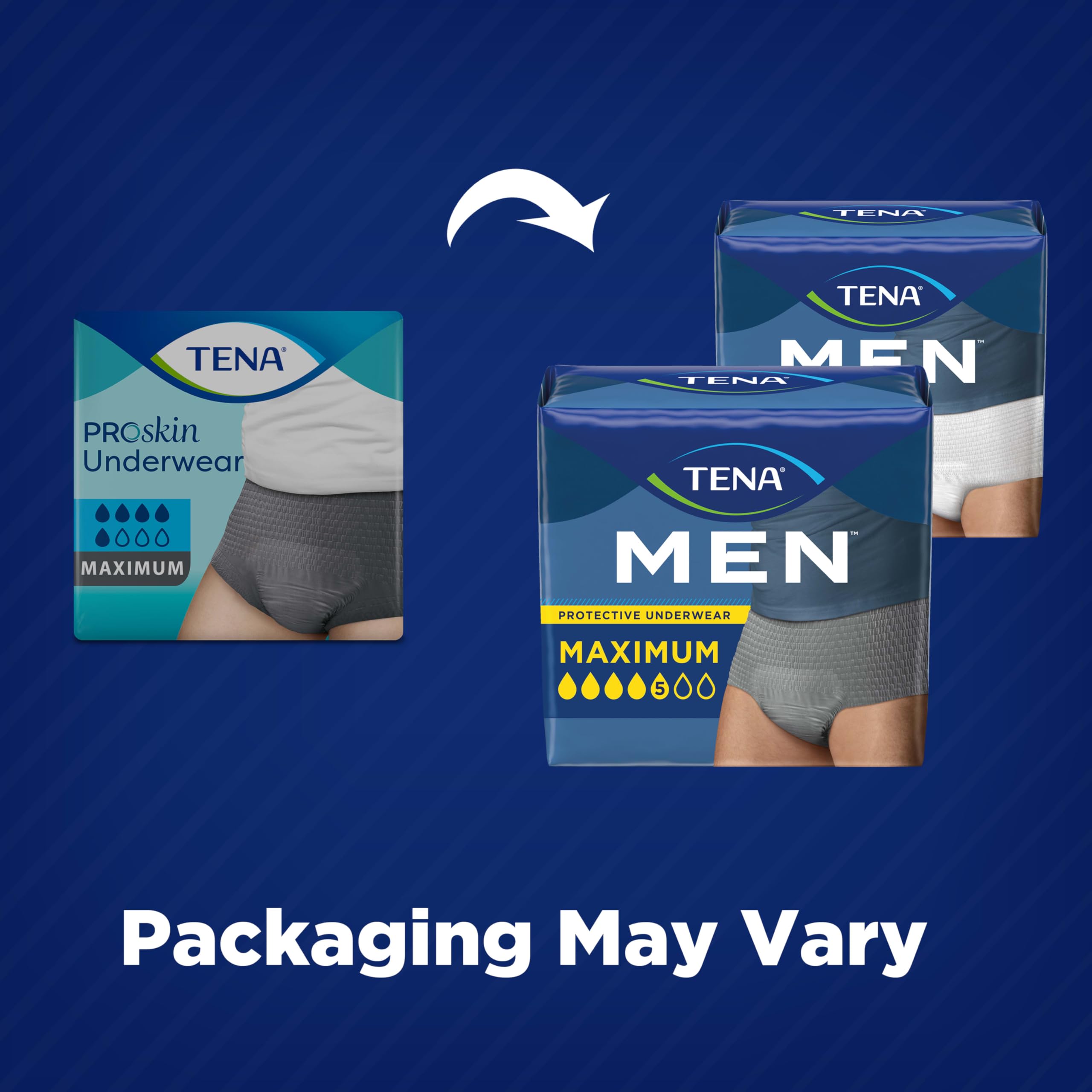 Tena Adult Protective Underwear for Men, Maximum Absorbency, XL, 72 Count (Waist Size 45in-58in)