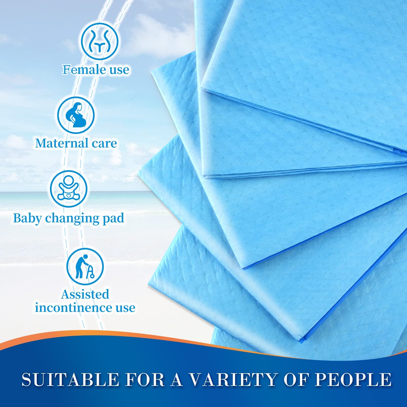 100 Count Disposable Beds Pads,23"x36" Waterproof Adults Incontinence Chucks Underpads,Absorbent Leakproof Pee Pads for Kids,Elderly,Extra Large Dog Puppy Training Pad,Baby Changing Liner