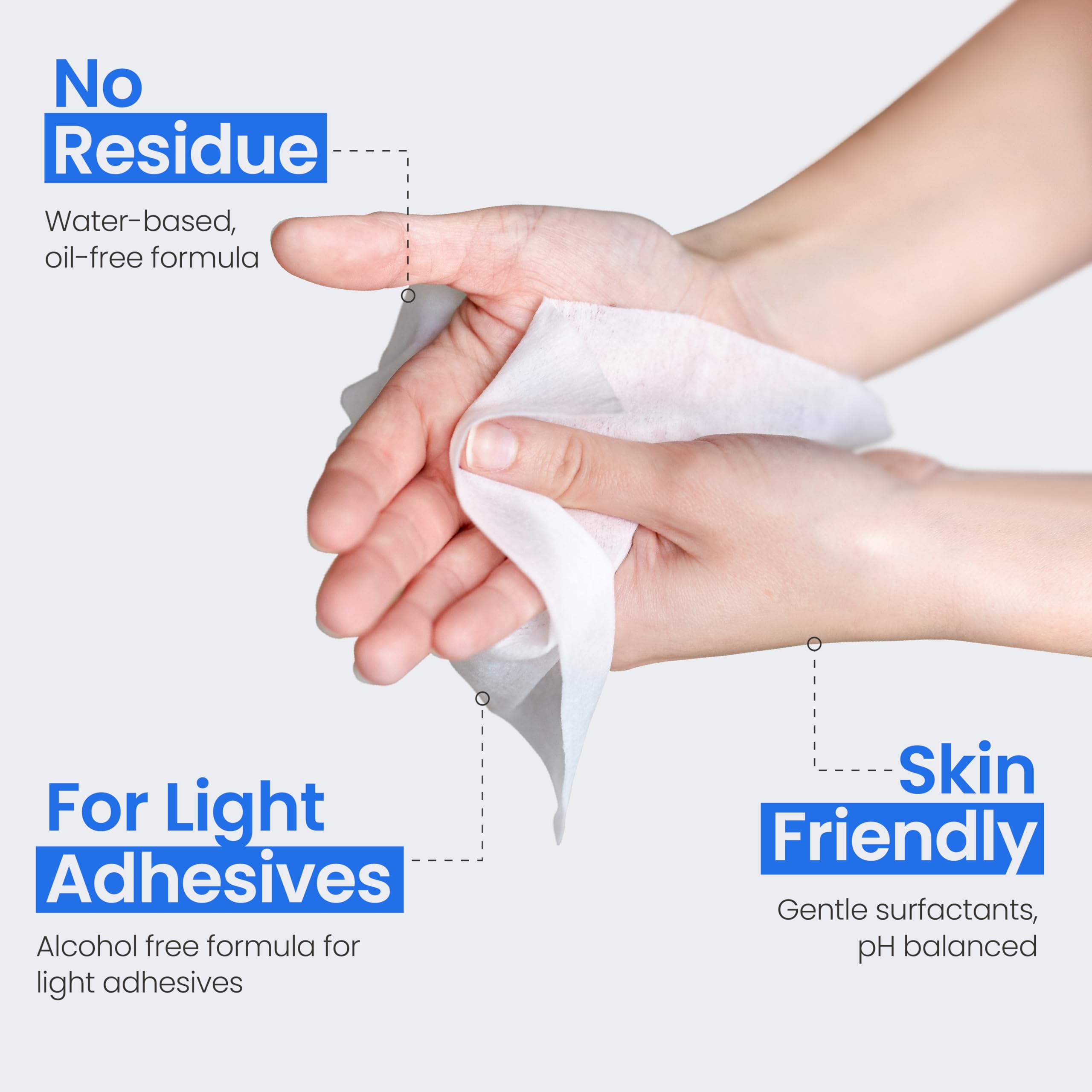 Safe n’ Simple Resealable Adhesive Remover Wipes for Skin - 50 Large 5"x7" No Sting Alcohol Free Medical Adhesive Remover Pads for Ostomy, Stoma Care - Gentle Adhesive Removal Wipes for Bandages, Tape