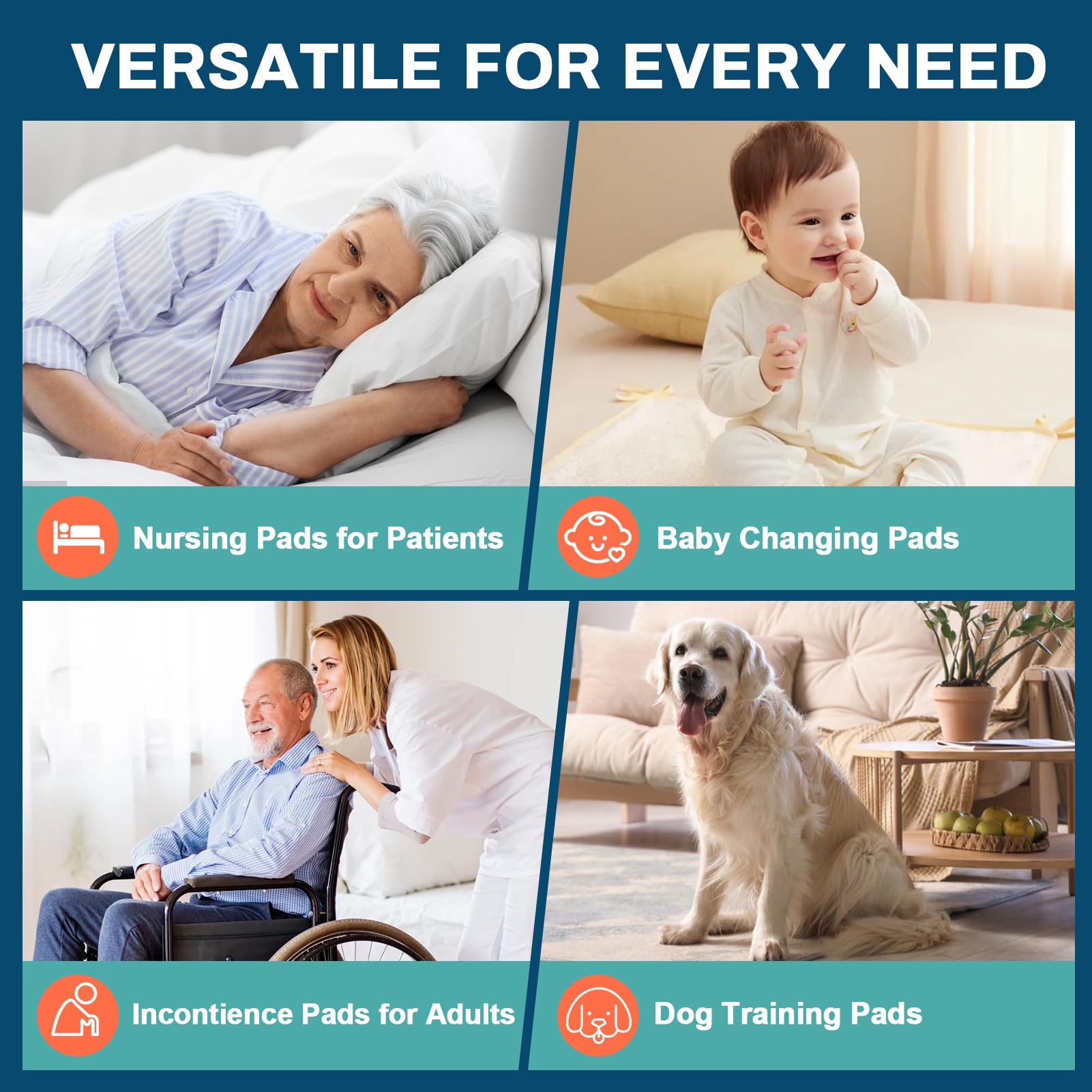 AAY Bed Pads Disposable 30" x 36" (100 Count), Extra Large Super Absorbency Disposable Underpads for Incontinence, Premium Leakproof Protective Chucks Pee Pads for Adult, Kids, Puppy Training