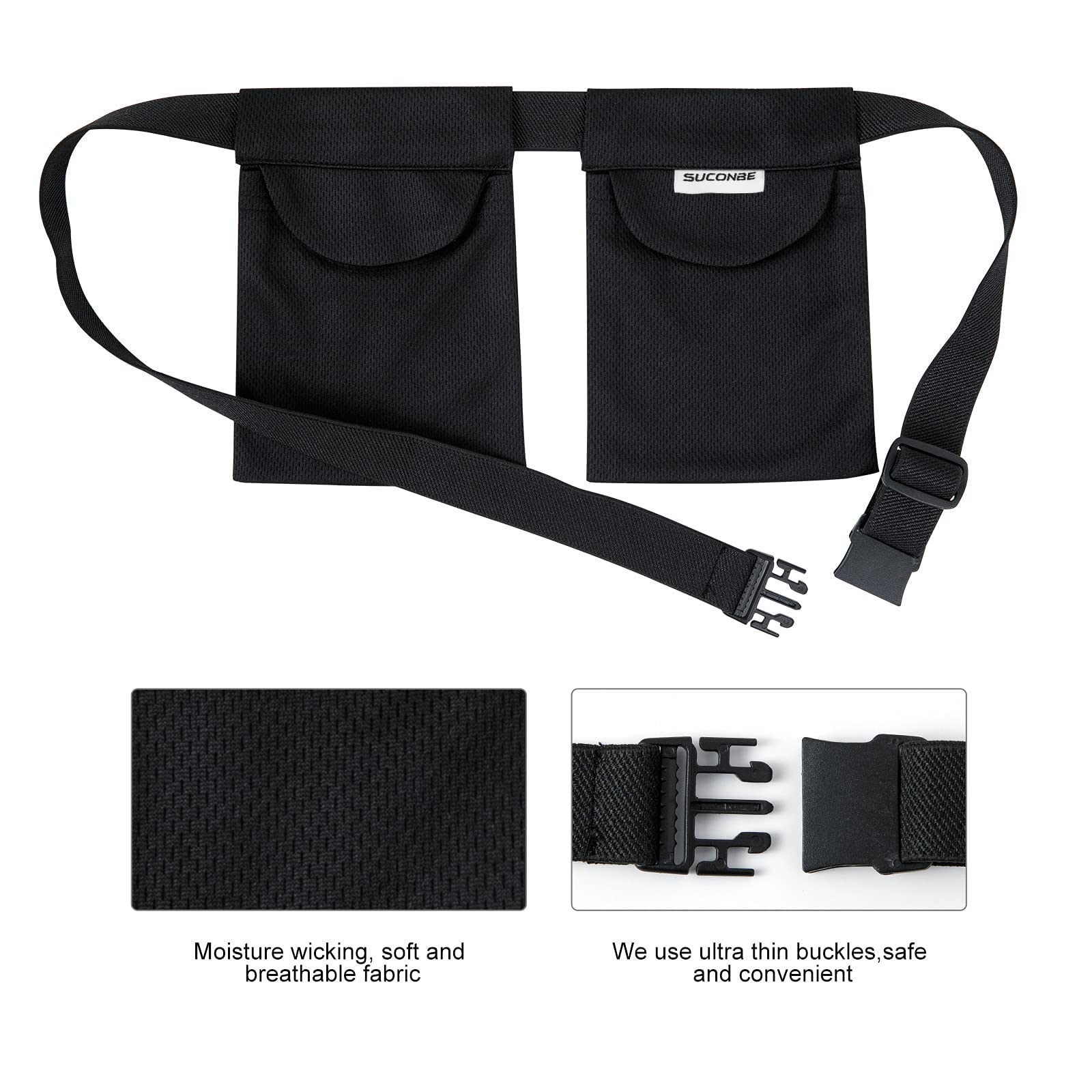 SUCONBE Adjustable Mastectomy Drain Holder Drainage Pouch with Shower Bag for Breast Surgery Mastectomy Breast Reduction Augmentation Post-Surgery Recovery Support Patient Care Kit (Black)