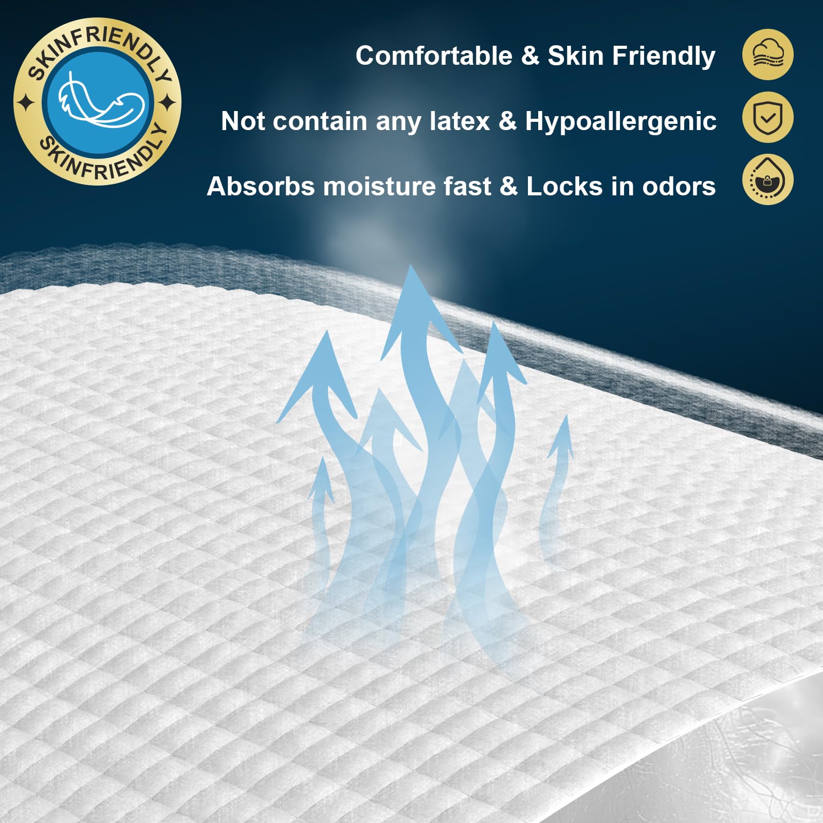 AAY Disposable Bed Pads 36" x 36" (50 Count), Extra Large Disposable Chucks Underpads for Incontinence, Super Absorbency 3XL Premium Leakproof Protective Pee Pads for Adult, Kids, Pet, Puppy Training