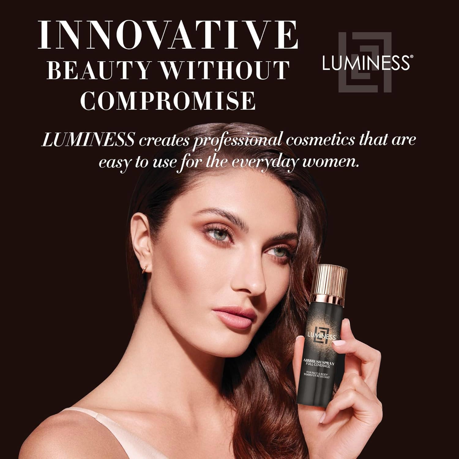 LUMINESS Airbrush Body Coverage - Tattoo Cover Up Makeup - Full Coverage Foundation for Face & Body - Water-Resistant, Long-Wear, Natural Radiant Finish, Light Medium