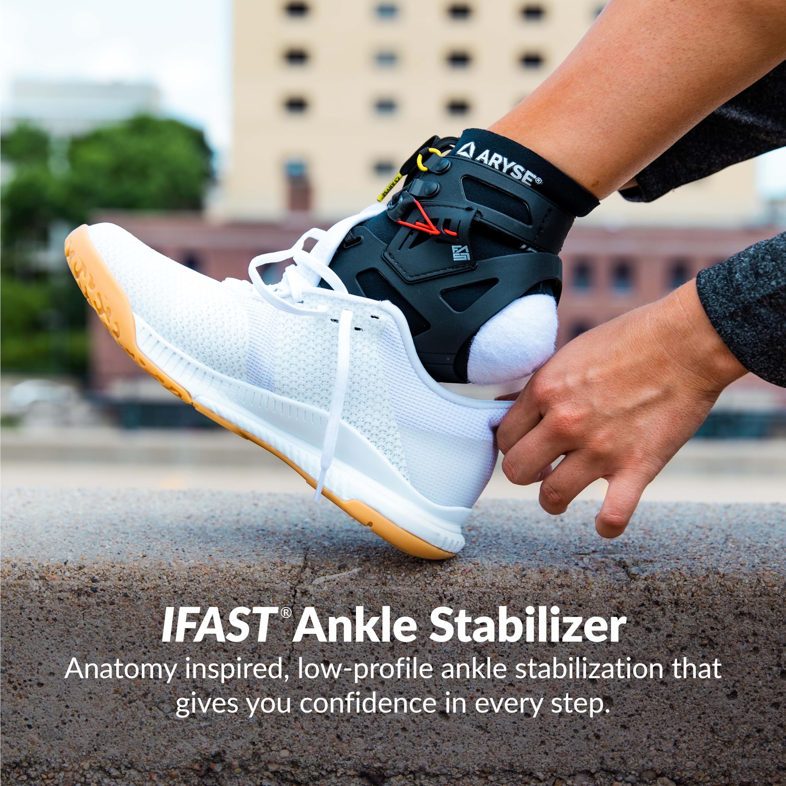 ARYSE IFAST Ankle Brace - Ankle Stabilizer For Men & Women - Great For Basketball, Volleyball, Soccer & More! (X-Small, Black, Single)