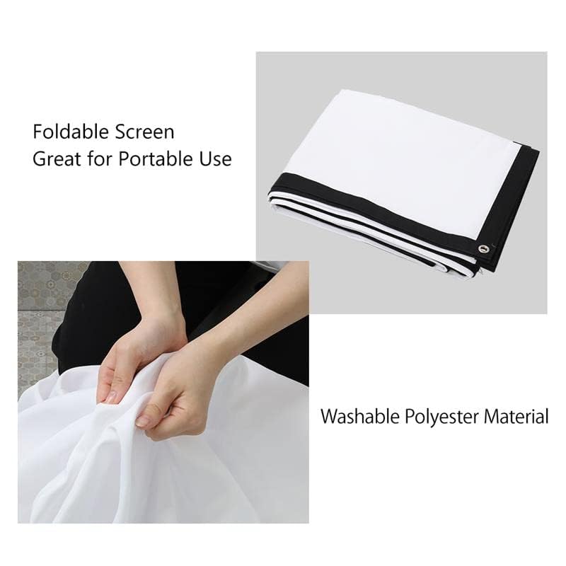 Japard 200 Inch Projector Screen Outdoor, 4K Full HD 3D 16:9 Canvas Material Double-Sided Projection, Foldable Portable, Extra Large for Home Outside Theater, Party