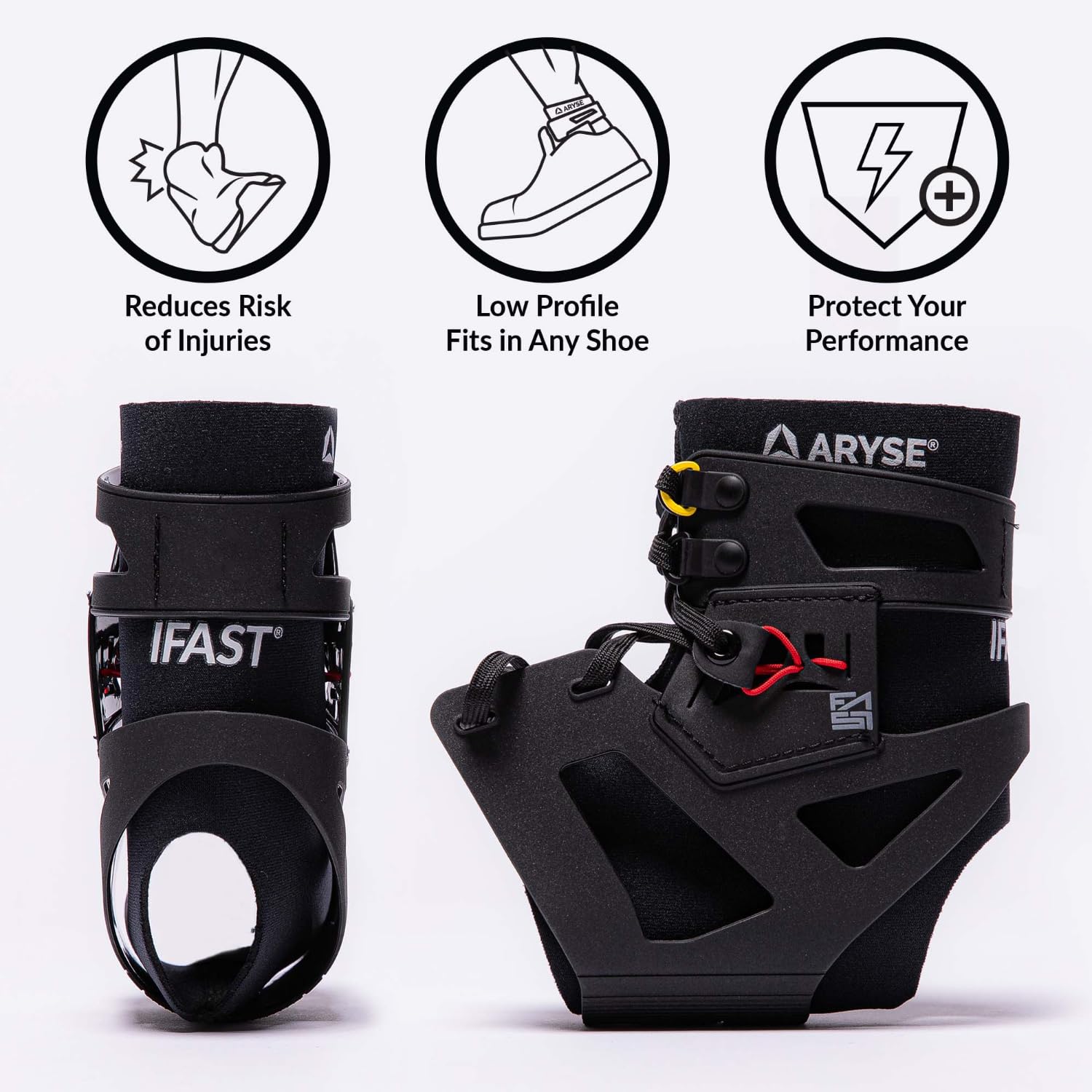 ARYSE IFAST Ankle Brace - Ankle Stabilizer For Men & Women - Great For Basketball, Volleyball, Soccer & More! (X-Small, Black, Single)