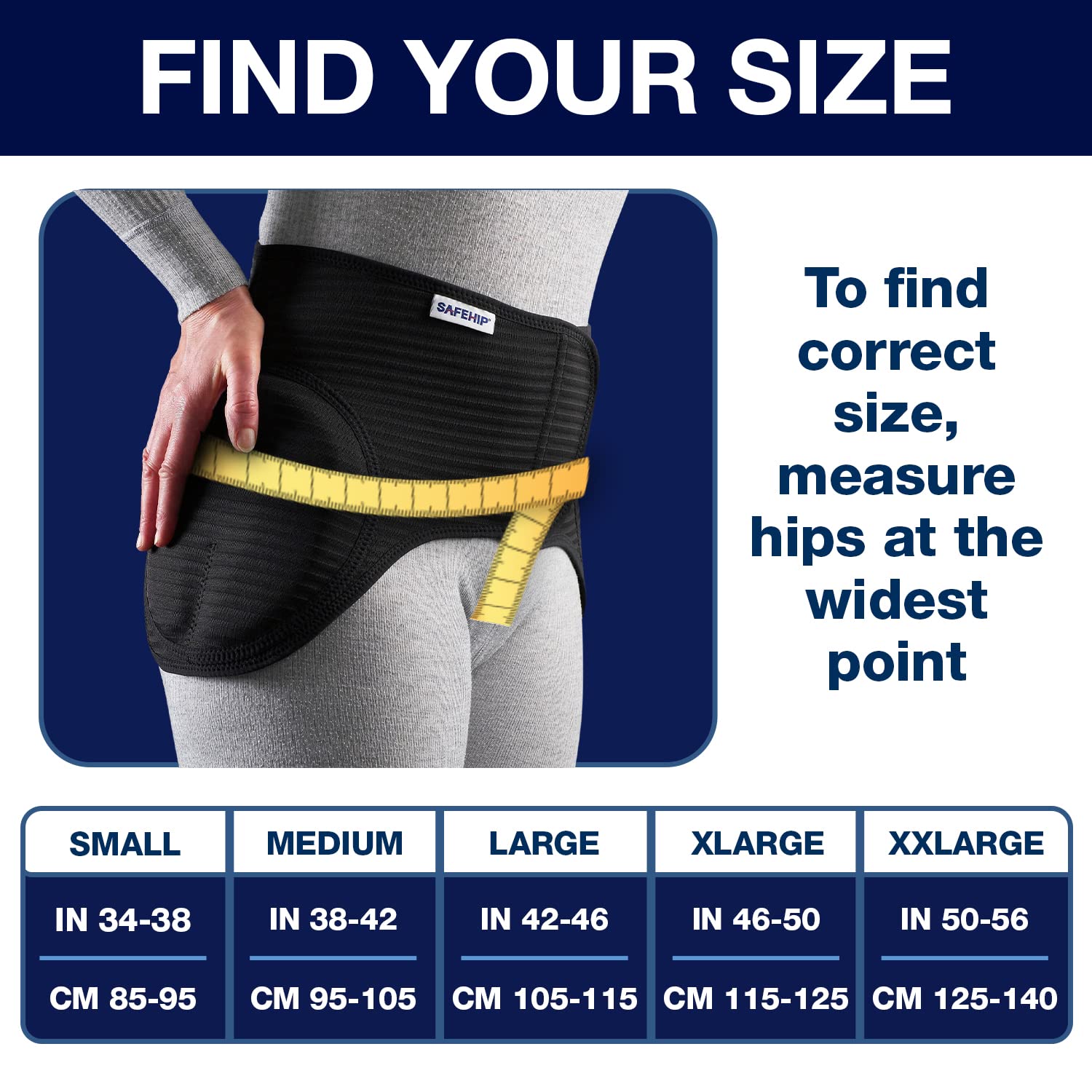 SAFEHIP Active Hip Protector Belt Fall Fracture Injury Prevention Hip Pads for Elderly Seniors, Comfortable and Breathable for Men and Women, Small 34-38 inches by TYTEX