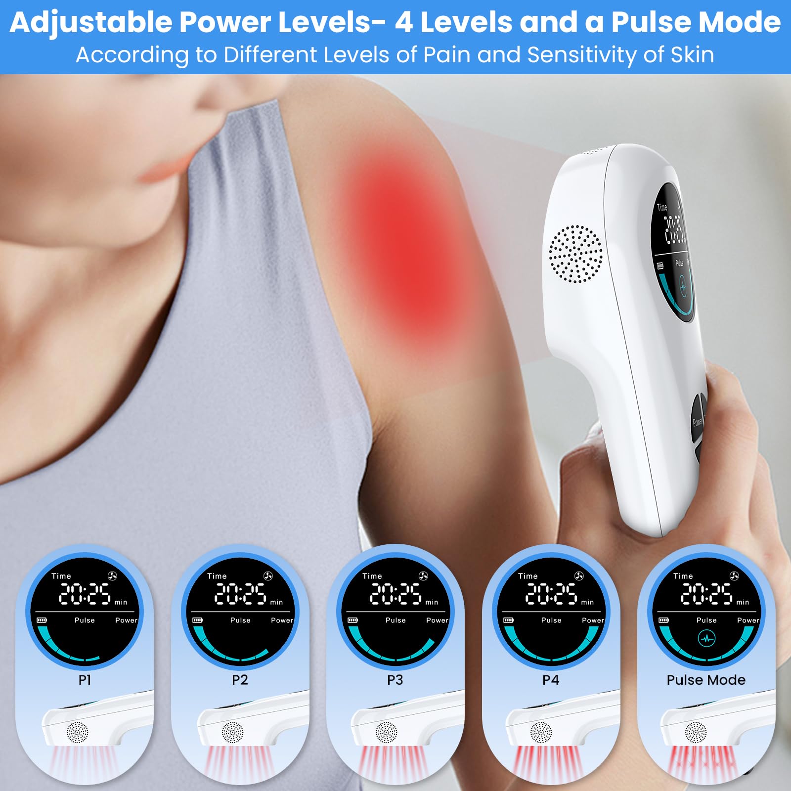 Cold Laser Therapy Device for Humans & Dogs, 4 x 808nm and14 x 650nm, Handheld Red Light and Near Infrared Light Therapy Devices with Stand, Red Light Therapy Wand for Pain Relief Joint, Muscle Pain