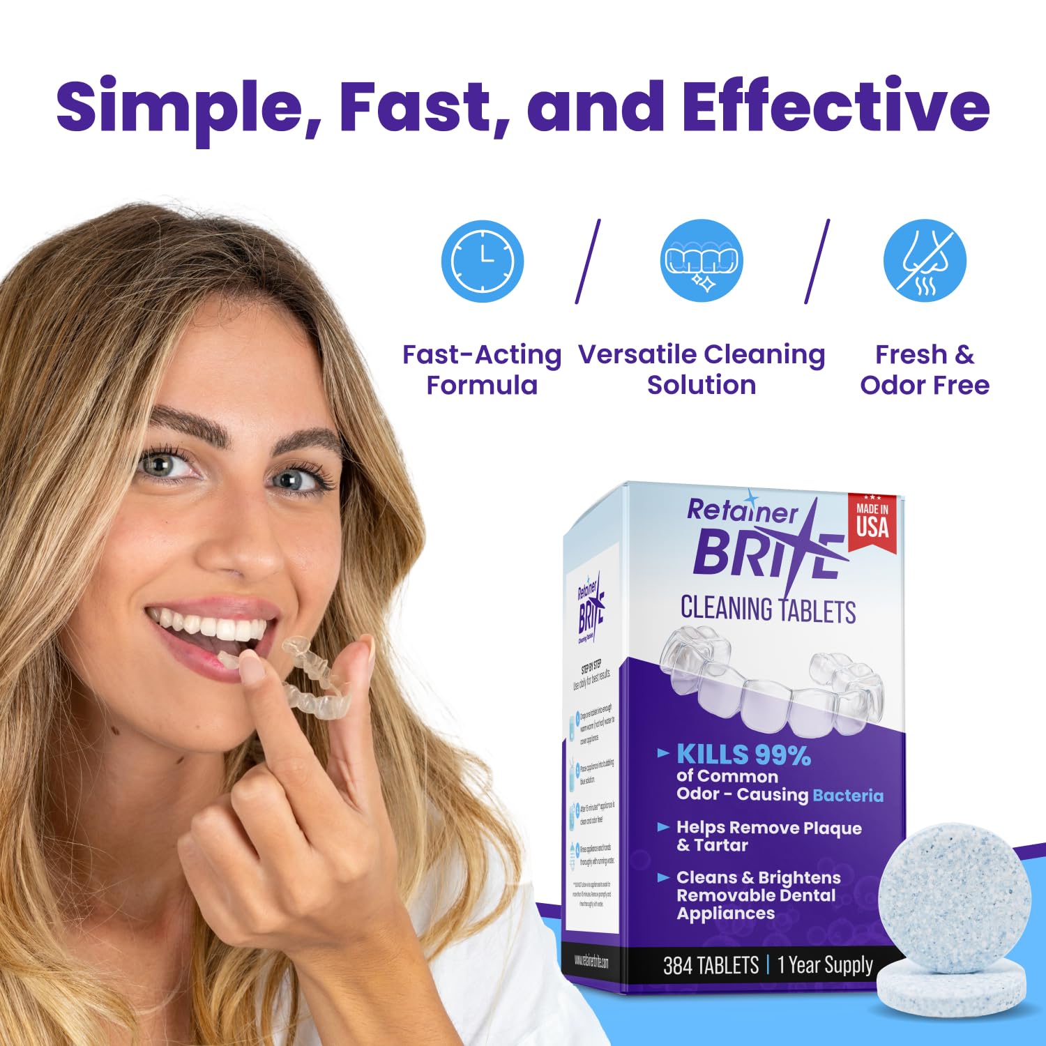 Retainer Brite Retainer brite, 1 year supply, 384 tablets, 384 Count