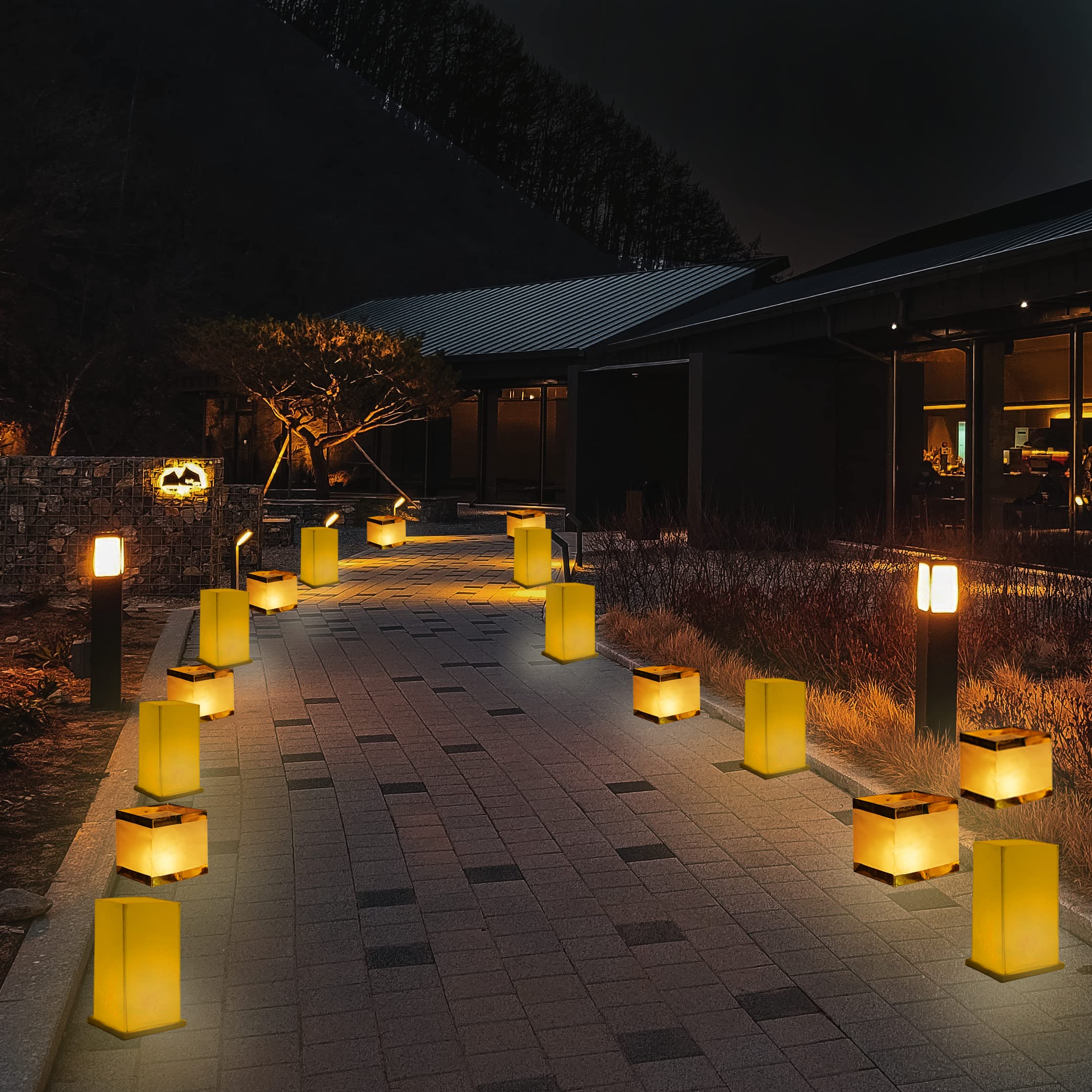 FUELYE 12Pack Floating Lanterns Square Rectangle Sets,Outdoor Lanterns Decorative with Waterproof,Floating Candles for Pool,River,Memorials,Wedding,Bar,and Parties…… (12Rectangular)